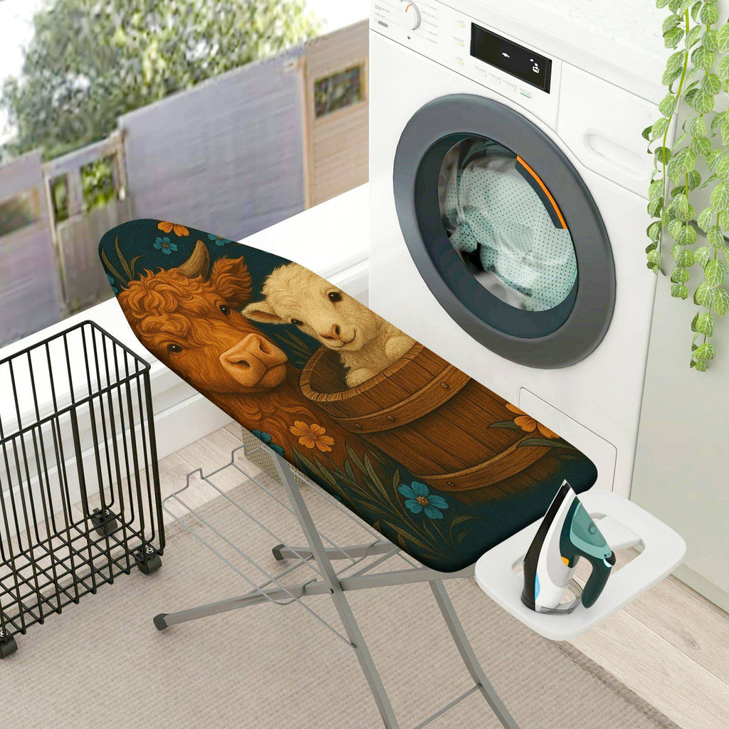 1-Piece Animal Farm Rustic Floral  Ironing Board Cover, Universal Size, Without Board