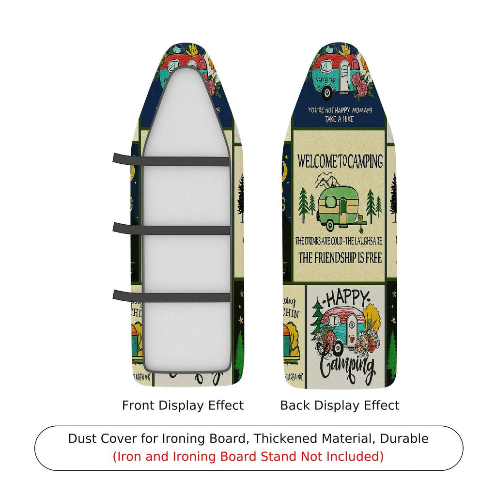 1-Piece Retro Camper  Happy  Ironing Board Cover, Universal Size, Without Board