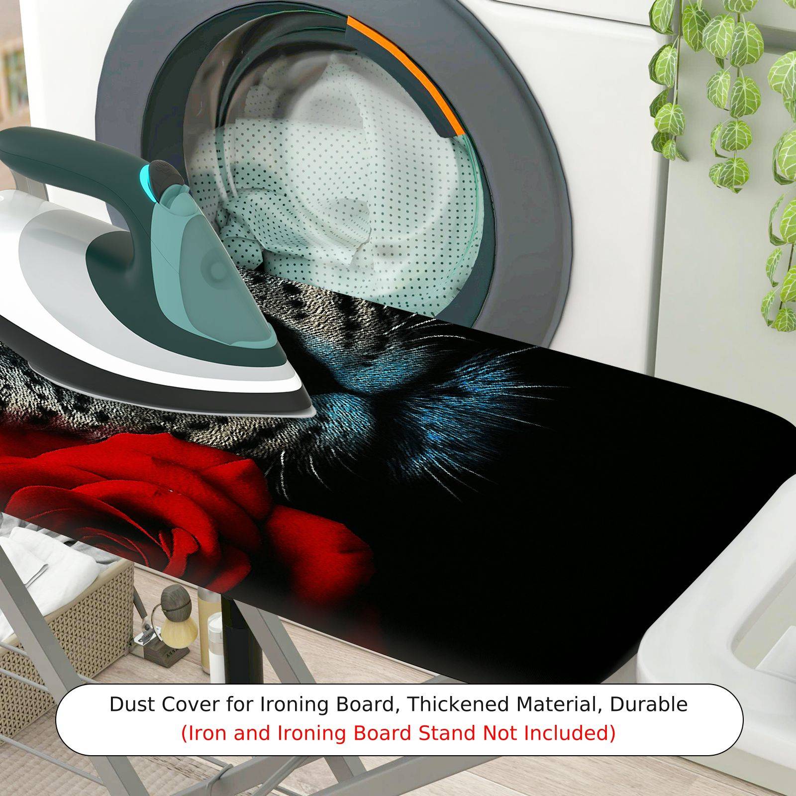 1-Piece Leopard Rose Animal  Ironing Board Cover, Universal Size, Without Board