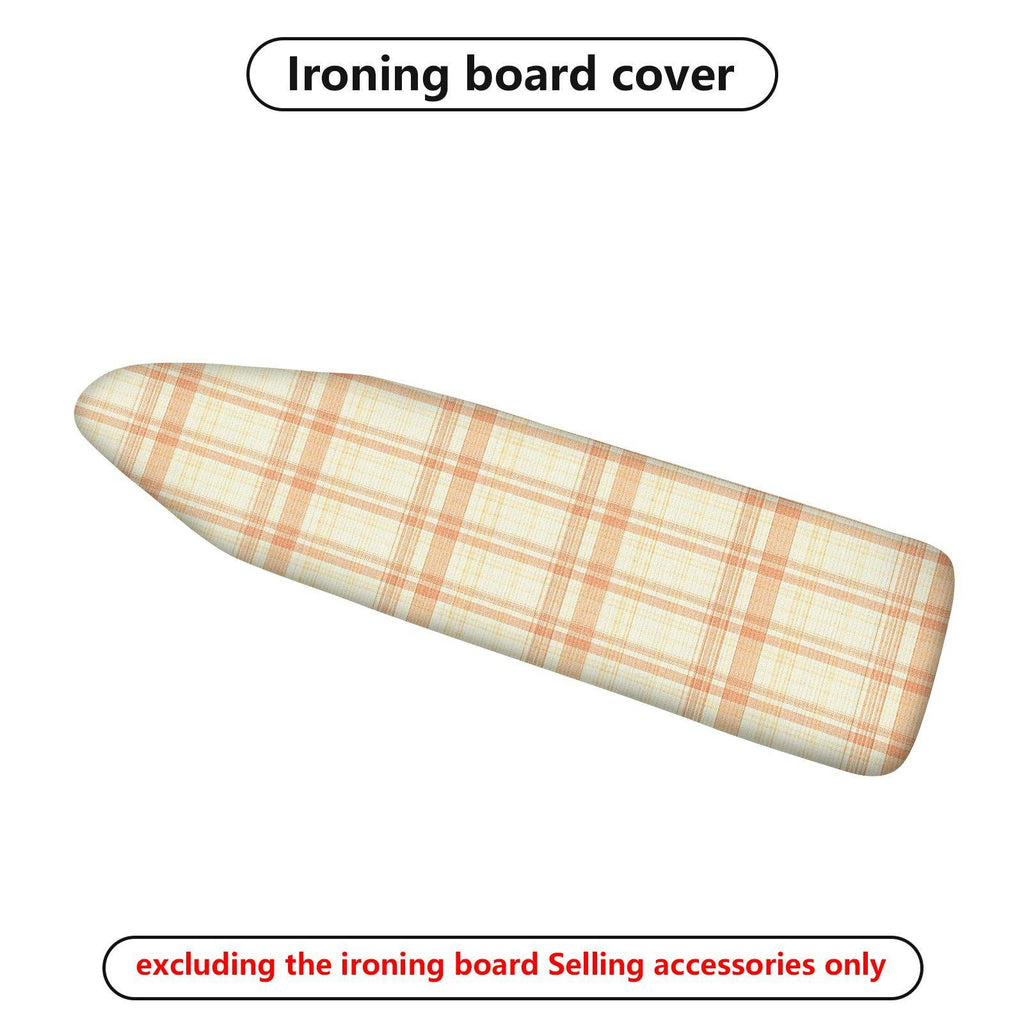 1-Piece Plaid Pattern Beige Checkered  Ironing Board Cover, Universal Size, Without Board