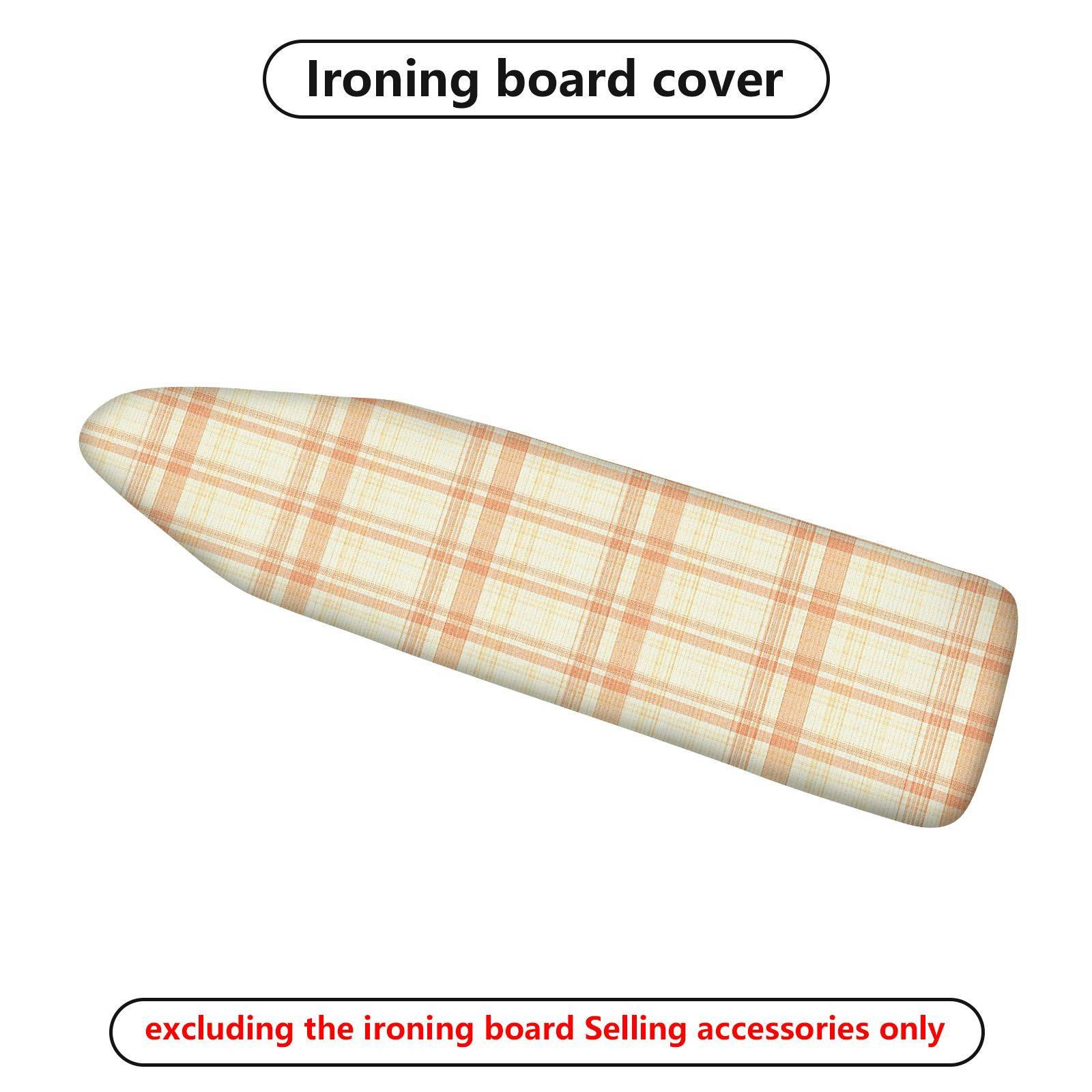 1-Piece Plaid Pattern Beige Checkered  Ironing Board Cover, Universal Size, Without Board