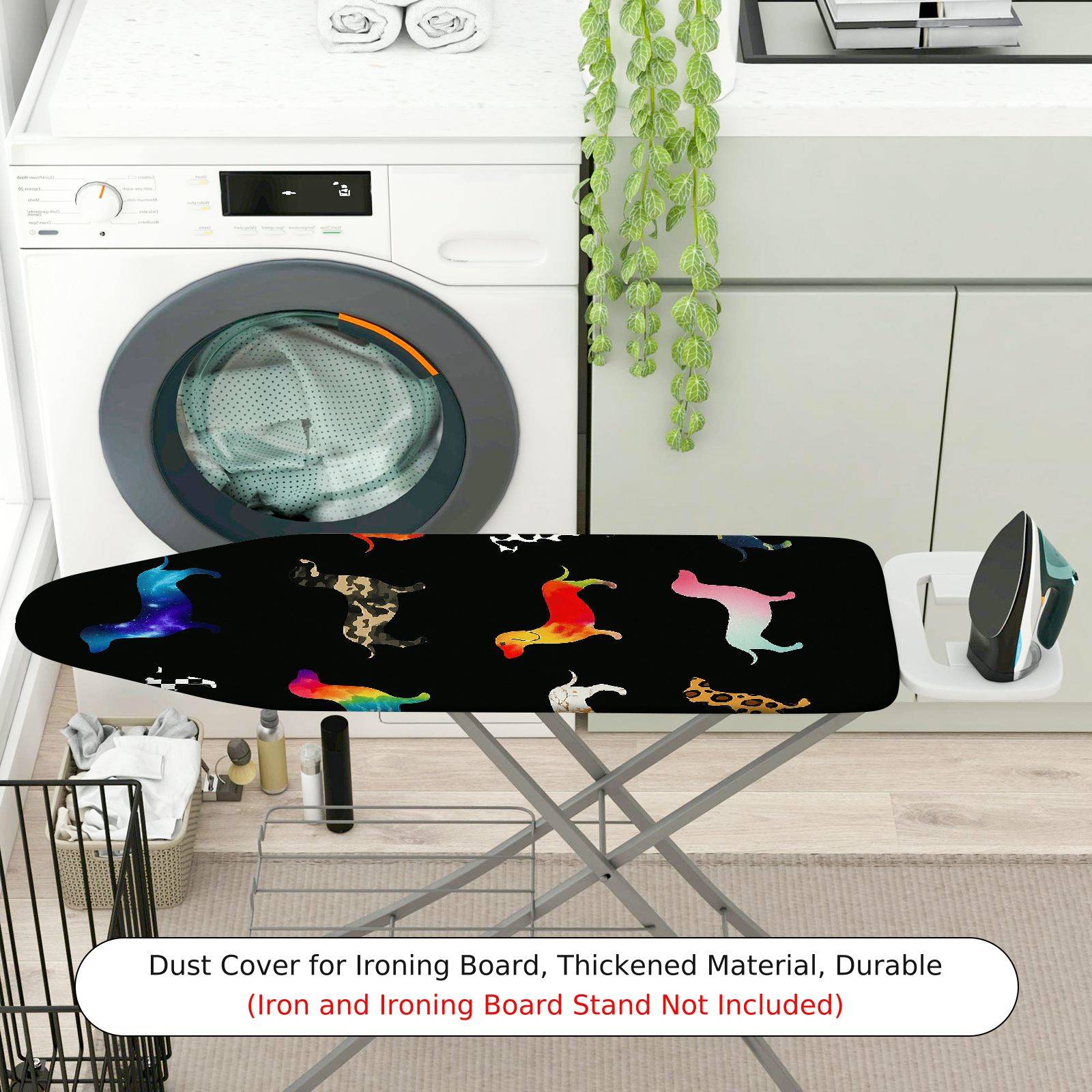 1-Piece Animal Print Colorful Pattern Funky  Ironing Board Cover, Universal Size, Without Board