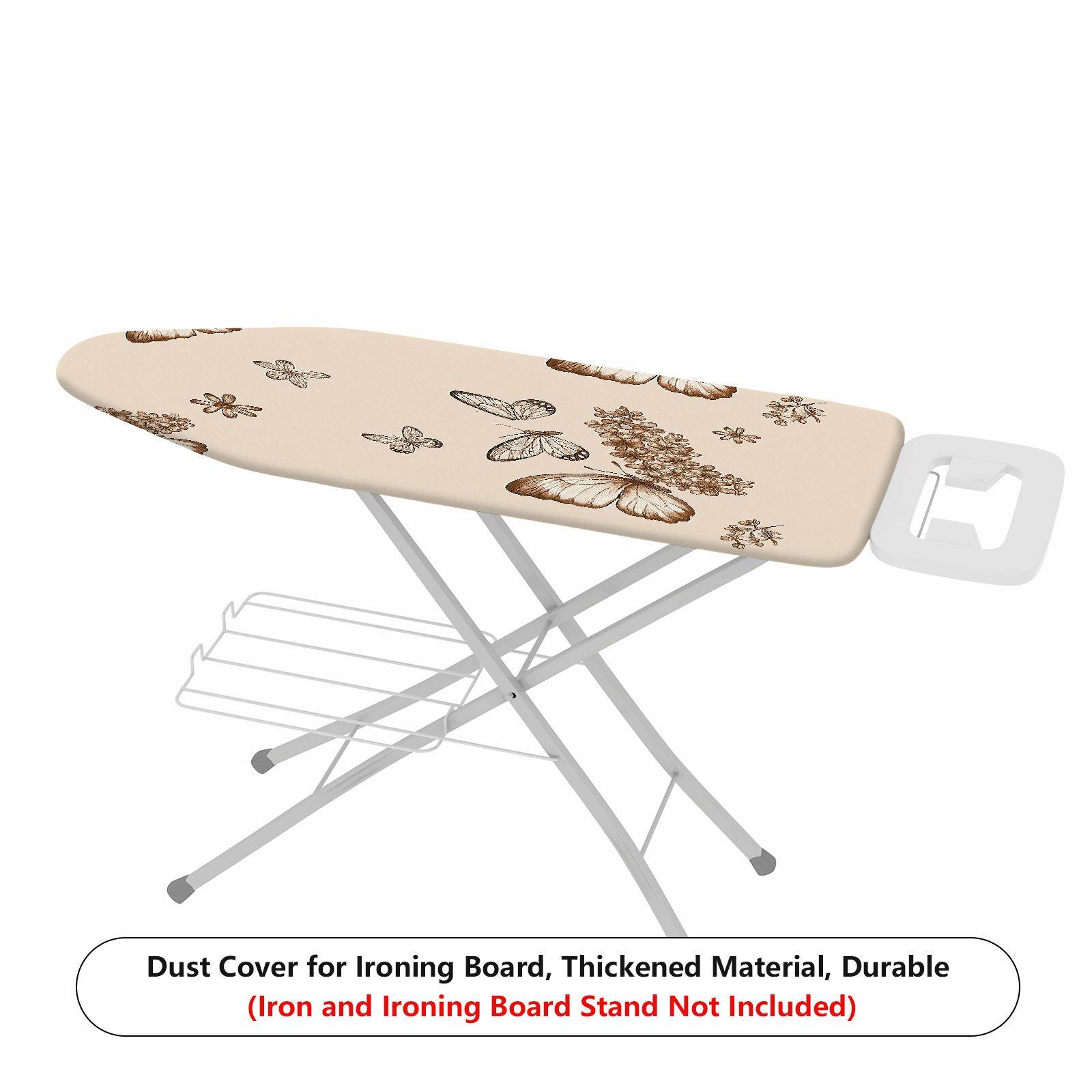 1-Piece Butterflies Flowers Pattern Beige  Ironing Board Cover, Universal Size, Without Board