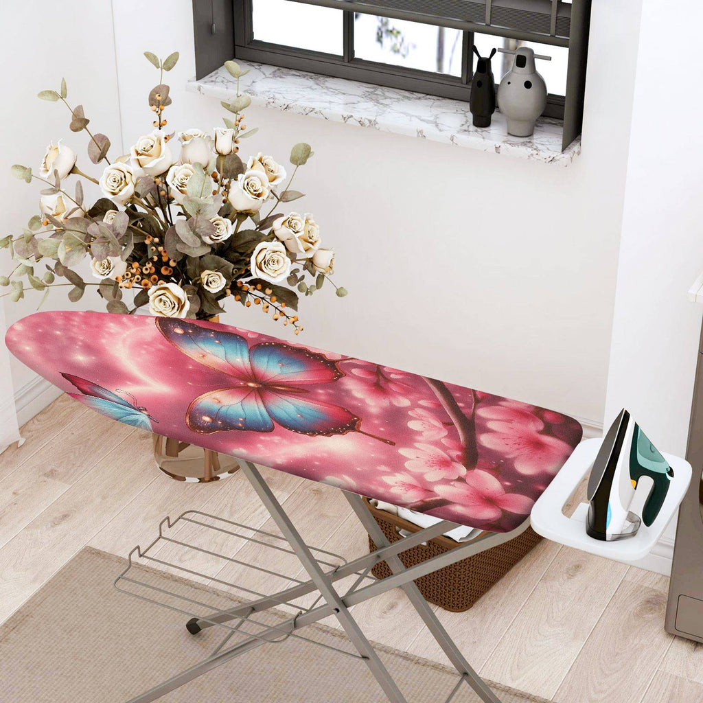 1-Piece Butterfly Cherry Blossom Pink  Ironing Board Cover, Universal Size, Without Board