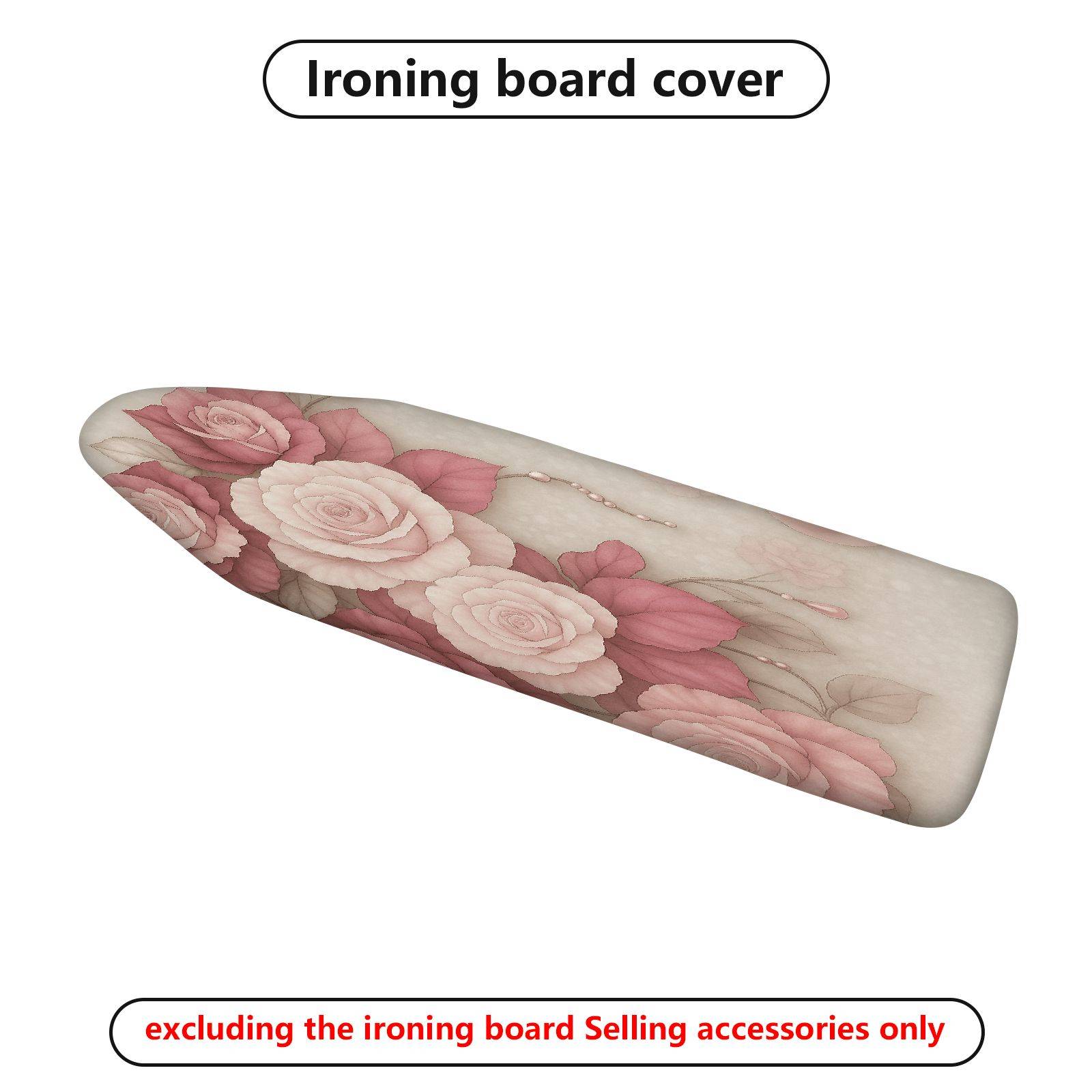 1-Piece Floral Rose Pink  Ironing Board Cover, Universal Size, Without Board