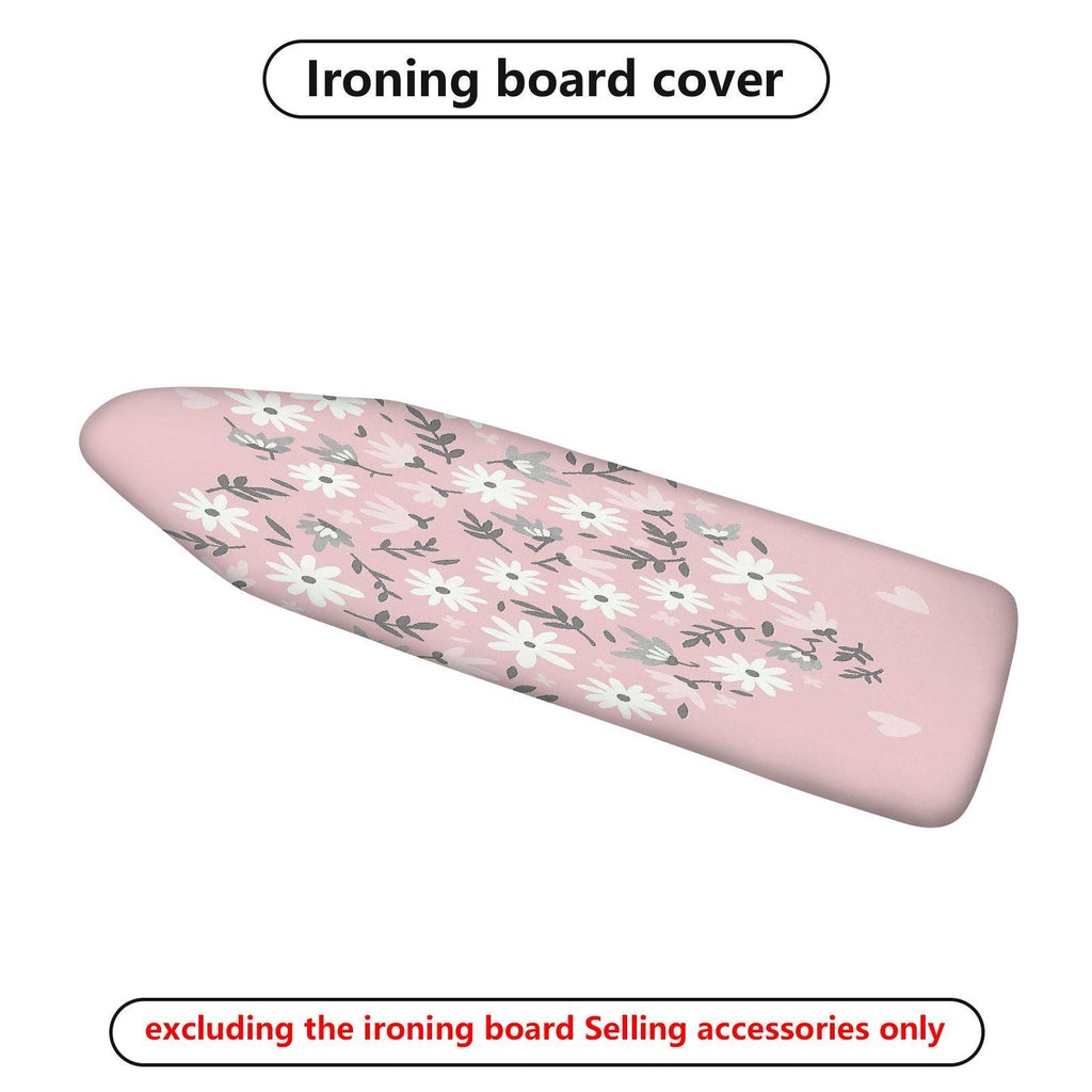 1-Piece Floral Pattern Pink Daisy Heart  Ironing Board Cover, Universal Size, Without Board