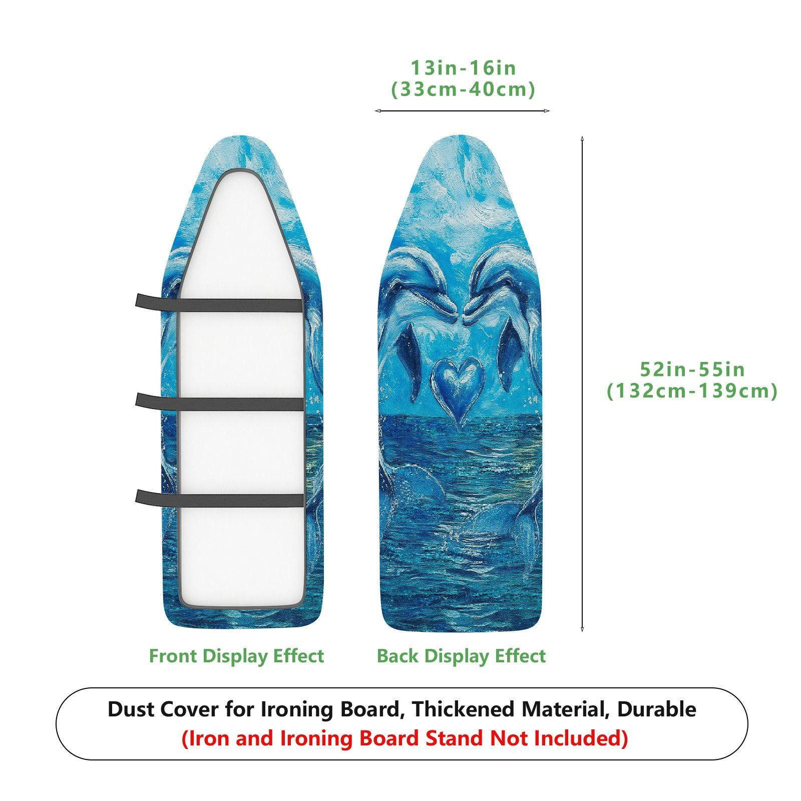 1-Piece Ocean Wave Art Pattern Blue  Ironing Board Cover, Universal Size, Without Board