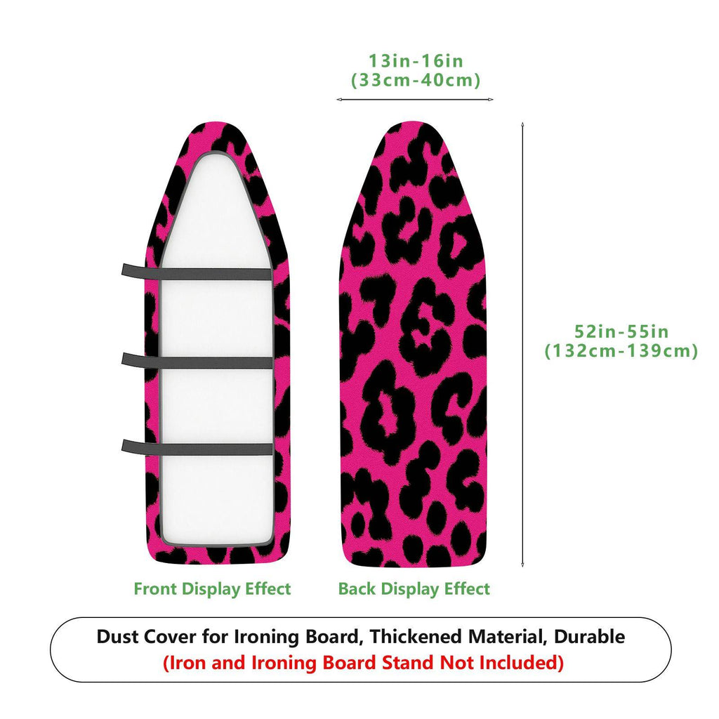 1-Piece Leopard Print Pink Black  Ironing Board Cover, Universal Size, Without Board
