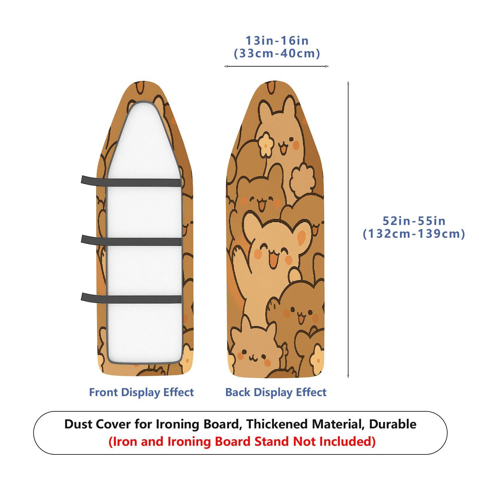 1-Piece Bear Cuteness Animal  Ironing Board Cover, Universal Size, Without Board