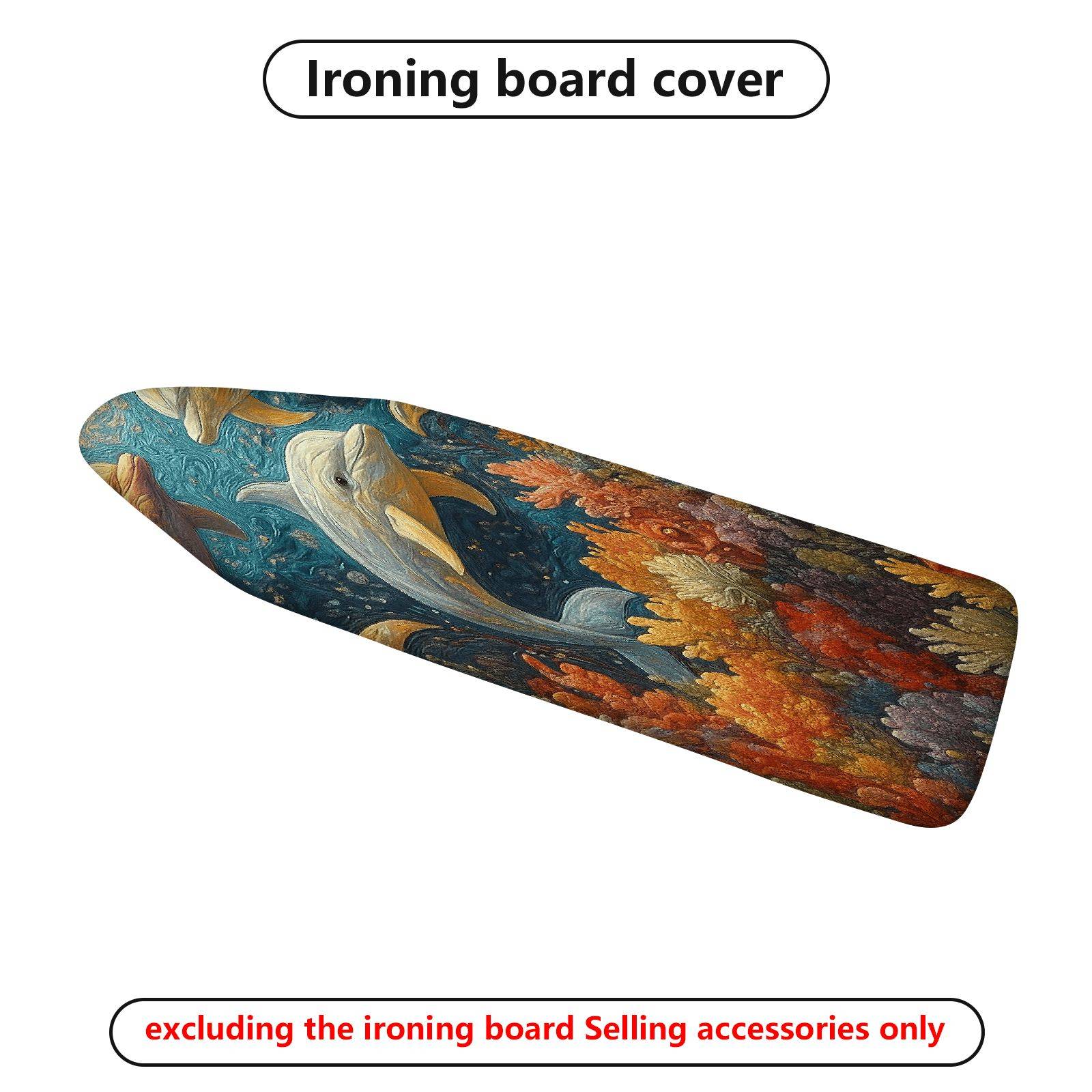 1-Piece Dolphin Ocean Fish  Ironing Board Cover, Universal Size, Without Board