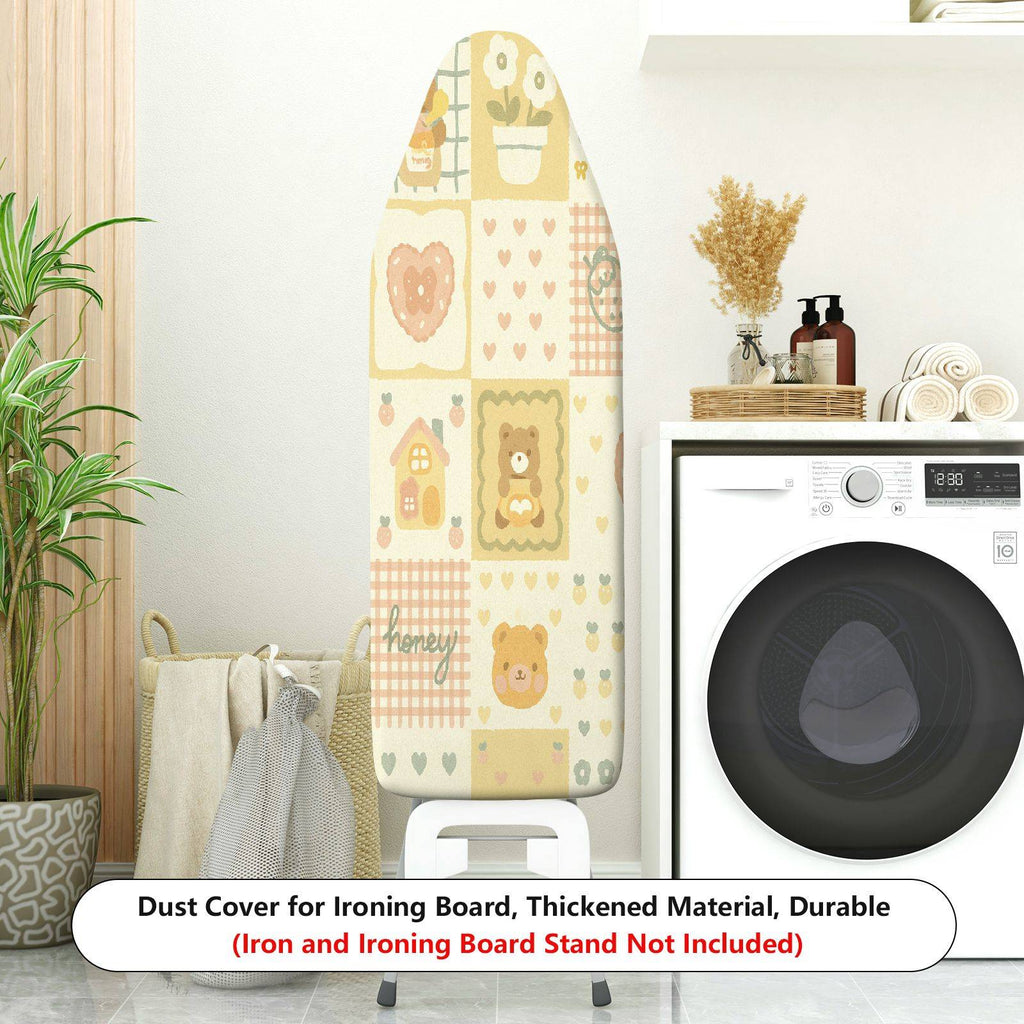 1-Piece Animal Bear Heart Patchwork  Ironing Board Cover, Universal Size, Without Board