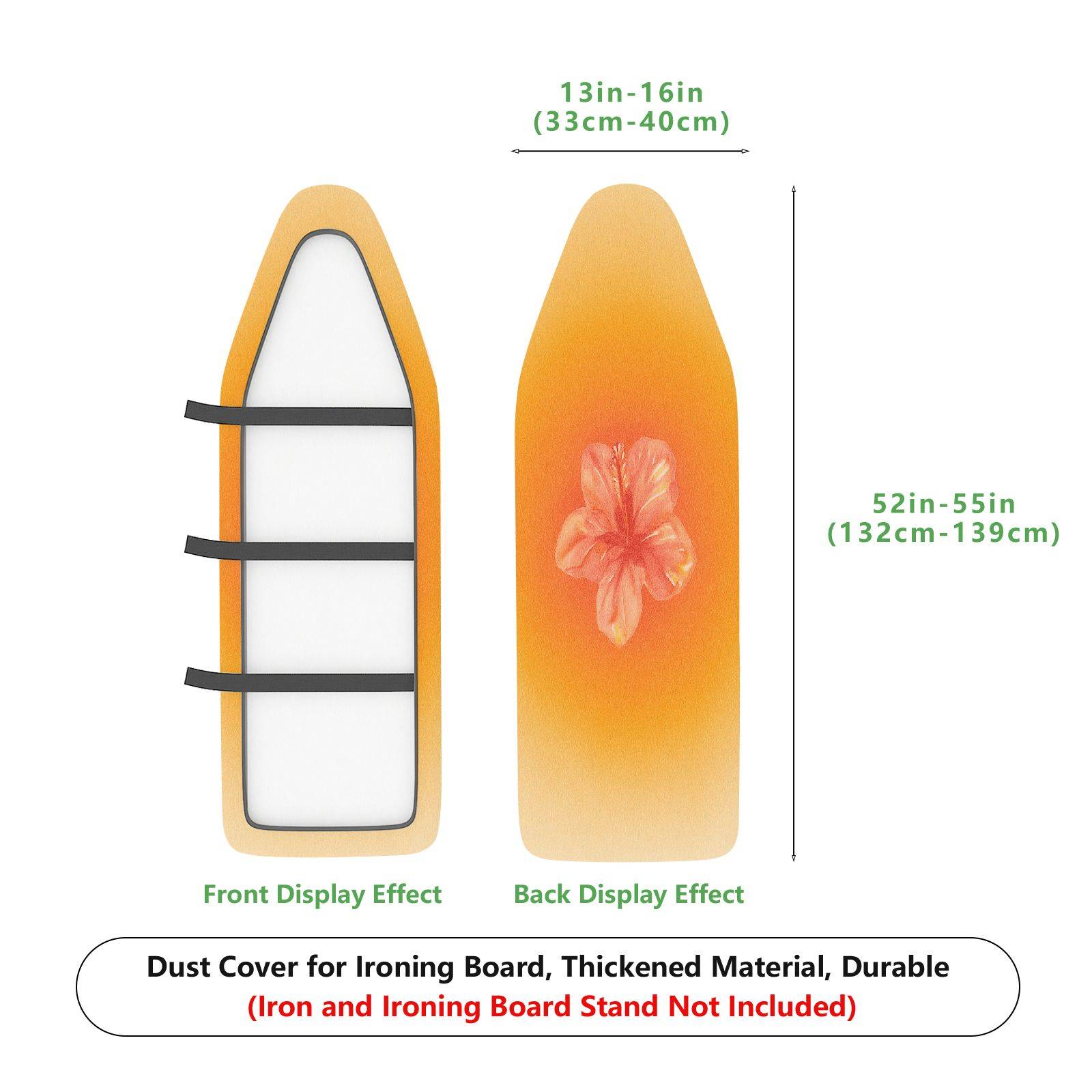 1-Piece Floral Orange Pink Blossom  Ironing Board Cover, Universal Size, Without Board