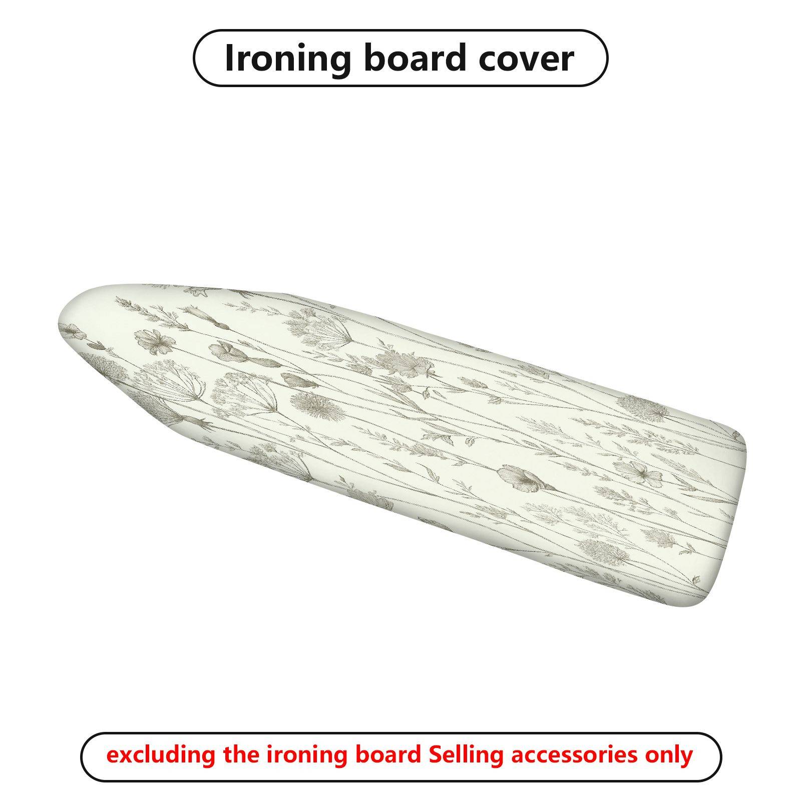 1-Piece Floral Elegant Pattern Beige  Ironing Board Cover, Universal Size, Without Board