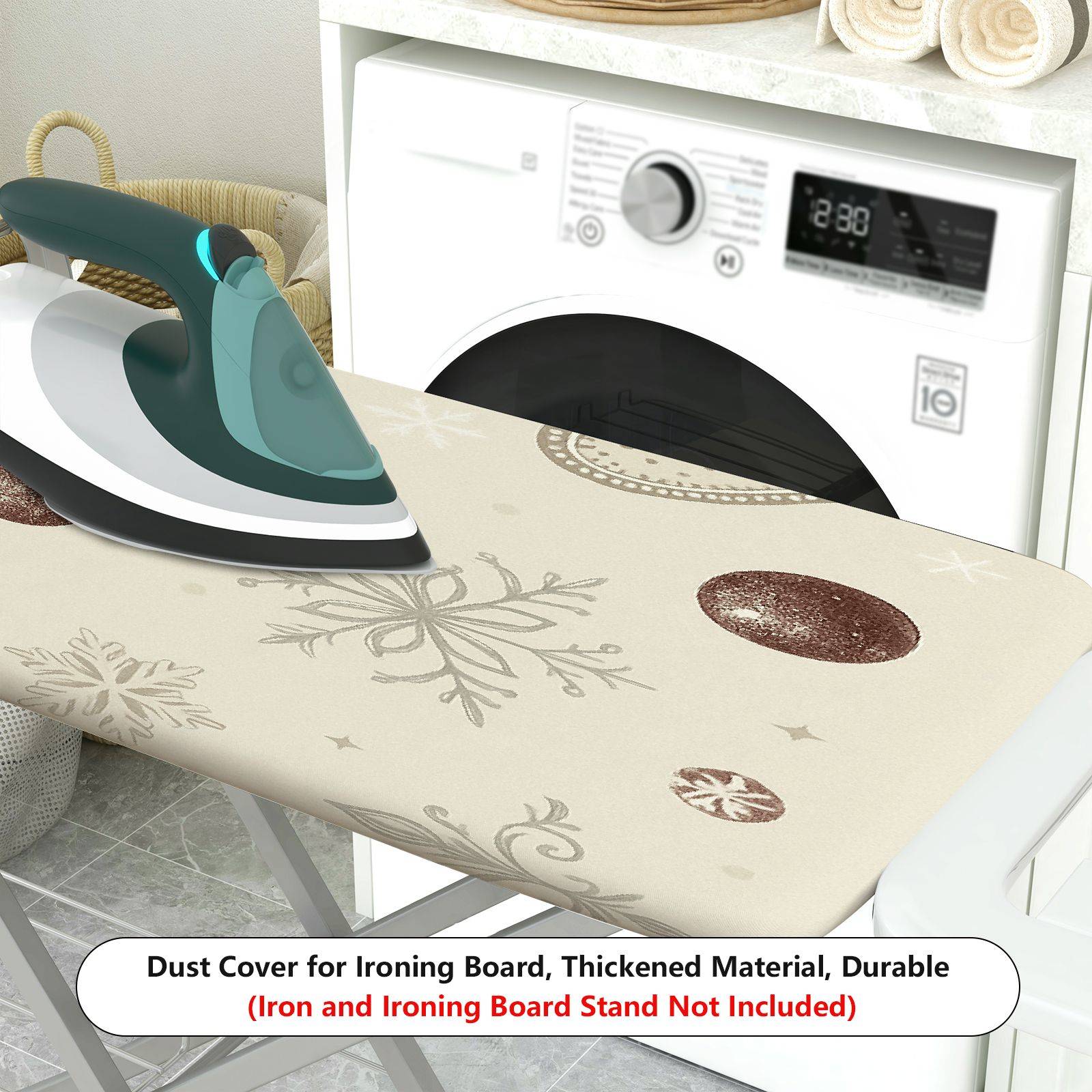 1-Piece Christmas Bow Snowflake  Ironing Board Cover, Universal Size, Without Board