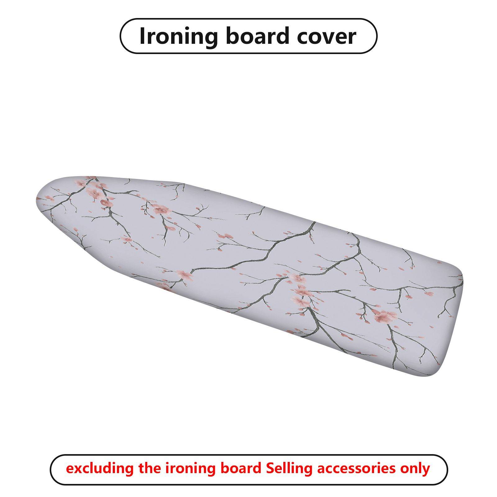 1-Piece Floral Pattern Pink Cherry Blossom Branch  Ironing Board Cover, Universal Size, Without Board