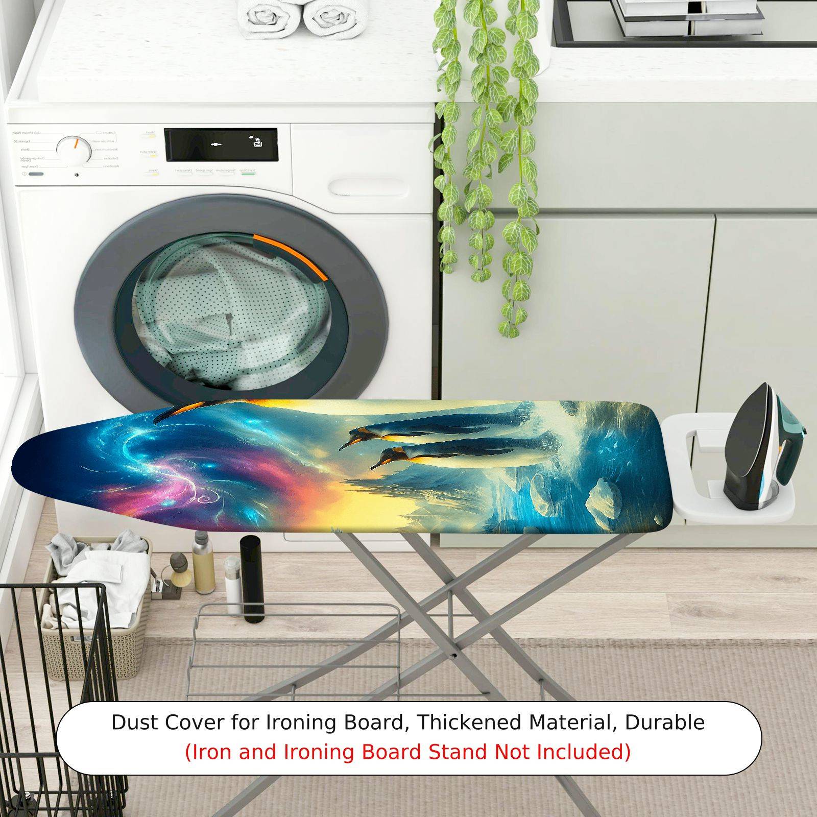 1-Piece Penguin Ocean Fantasy  Ironing Board Cover, Universal Size, Without Board