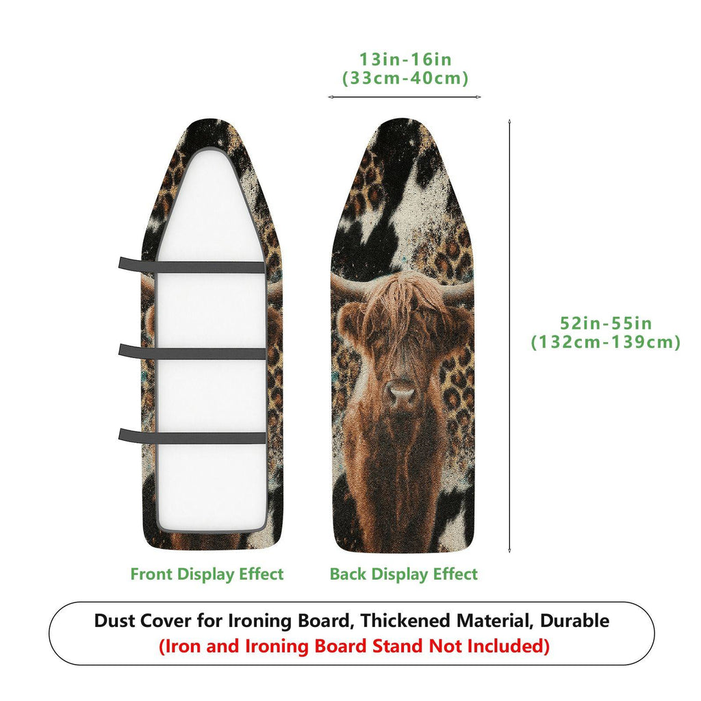 1-Piece Animal Print Cow Pattern Leopard Design  Ironing Board Cover, Universal Size, Without Board