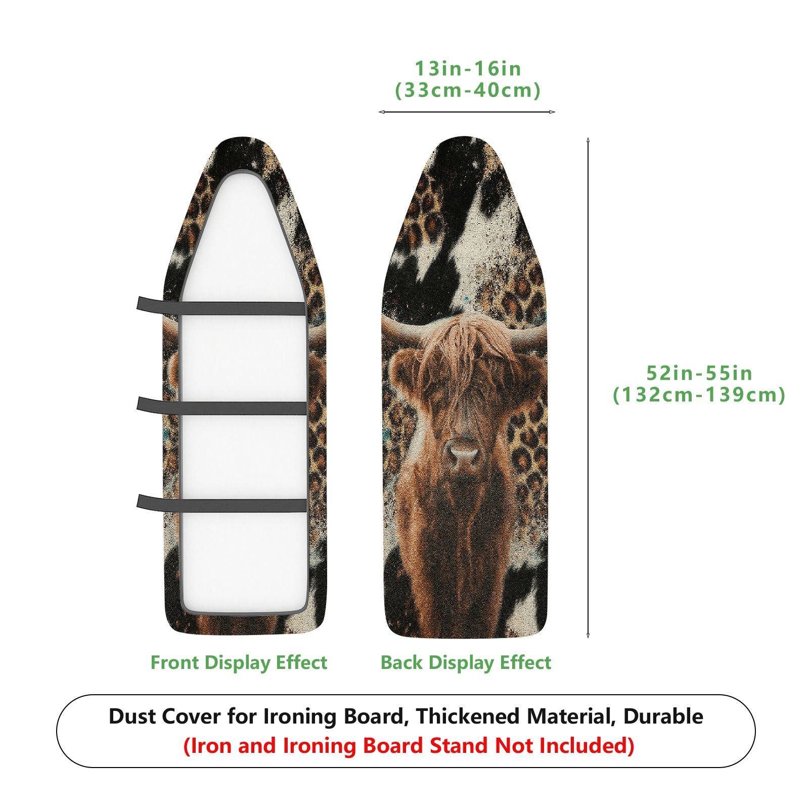 1-Piece Animal Print Cow Pattern Leopard Design  Ironing Board Cover, Universal Size, Without Board