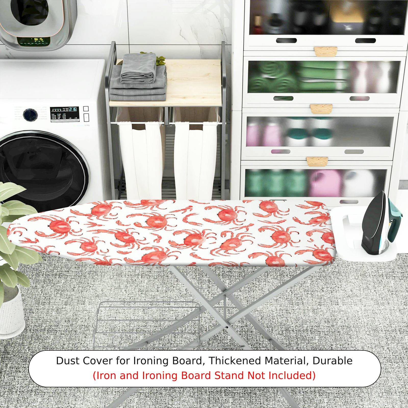 1-Piece Crab Ocean Nautical  Ironing Board Cover, Universal Size, Without Board
