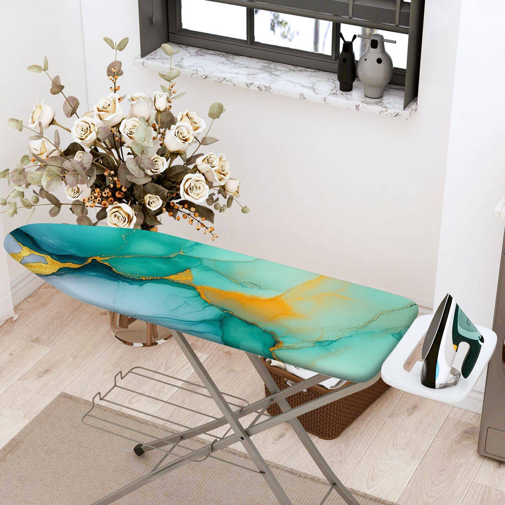 1-Piece Abstract Art Marble Green  Ironing Board Cover, Universal Size, Without Board
