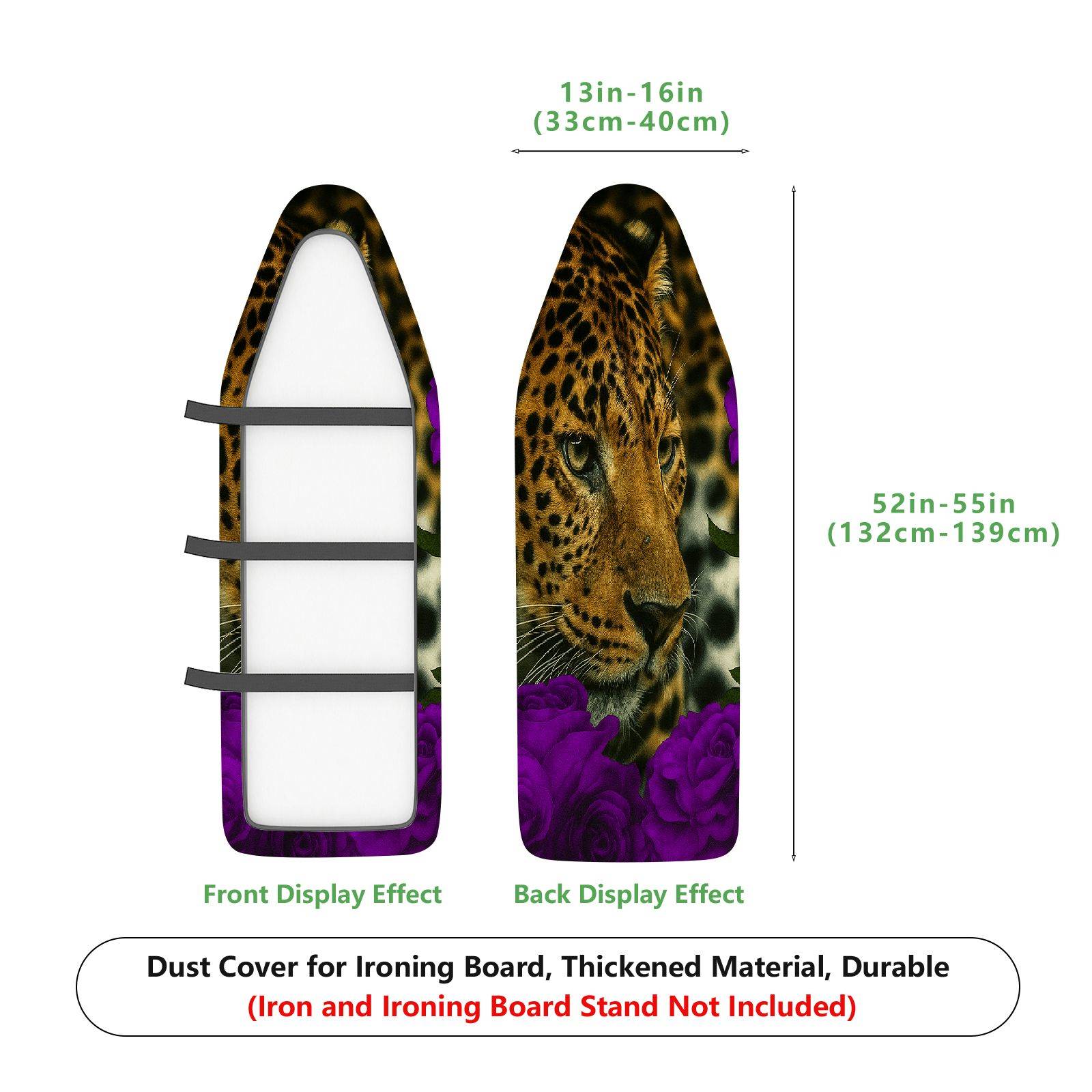 1-Piece Leopard Floral Animal  Ironing Board Cover, Universal Size, Without Board