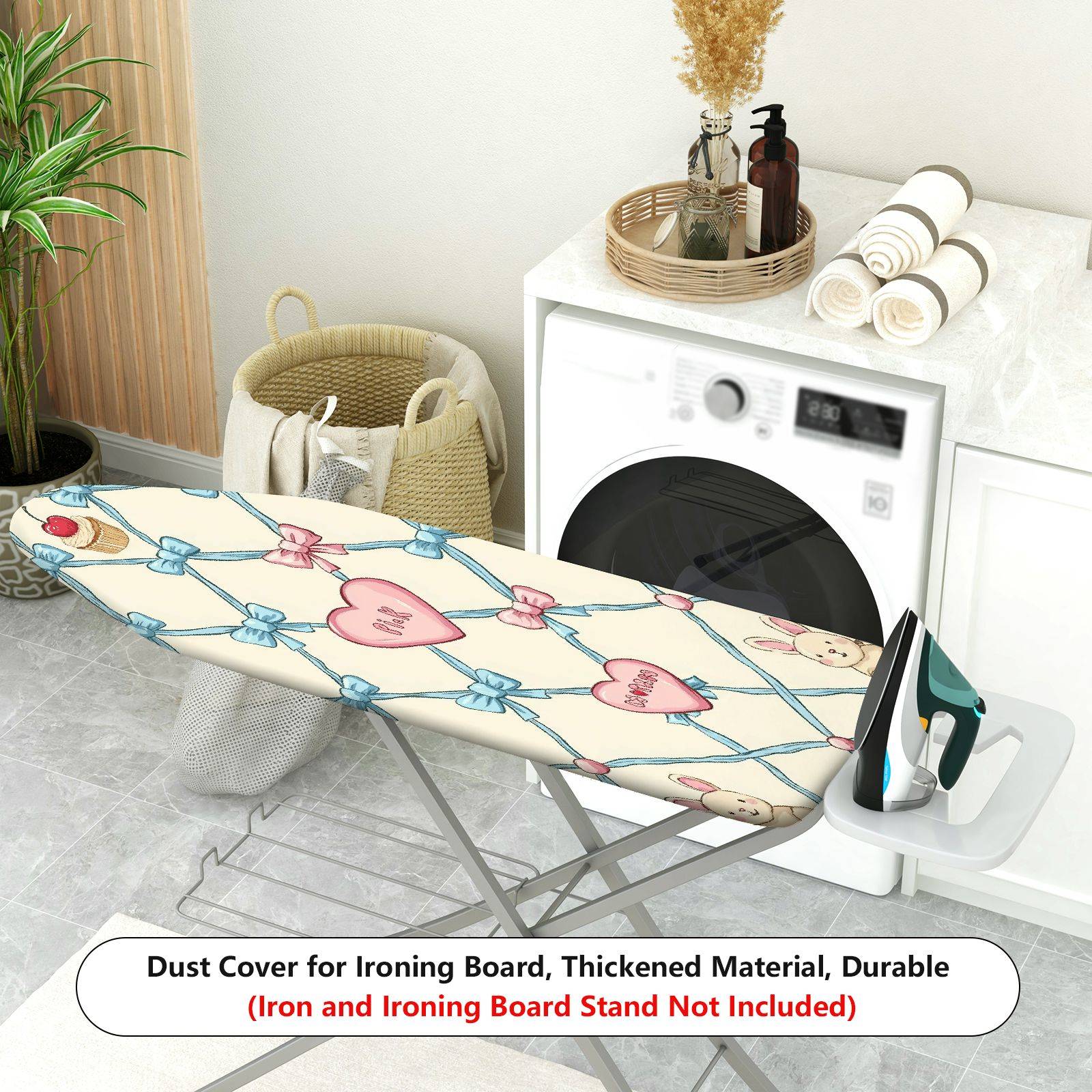 1-Piece Cute Bow Heart Animal  Ironing Board Cover, Universal Size, Without Board