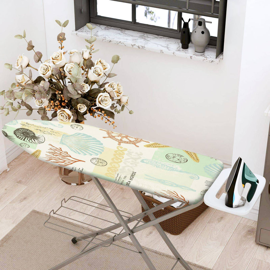 1-Piece Seashell Nautical Ocean  Ironing Board Cover, Universal Size, Without Board