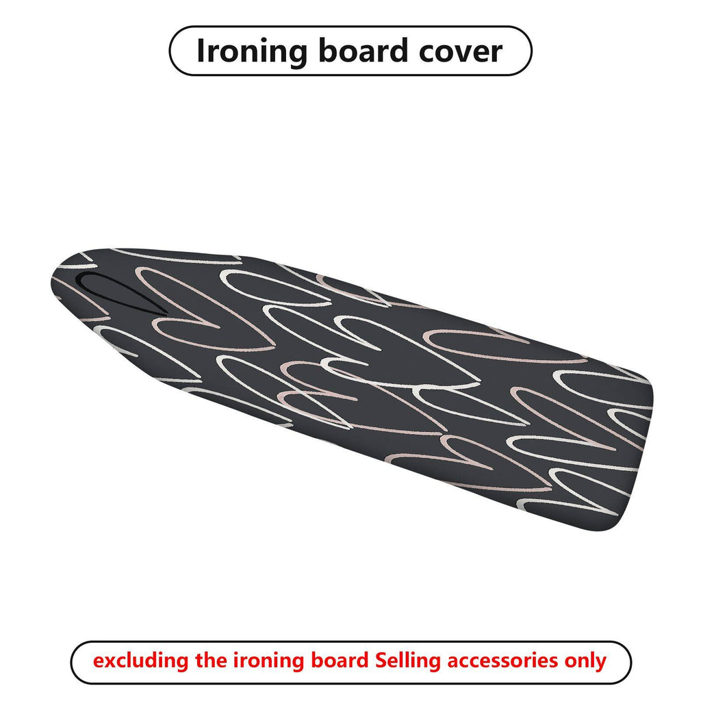 1-Piece Abstract Heart Black  Ironing Board Cover, Universal Size, Without Board