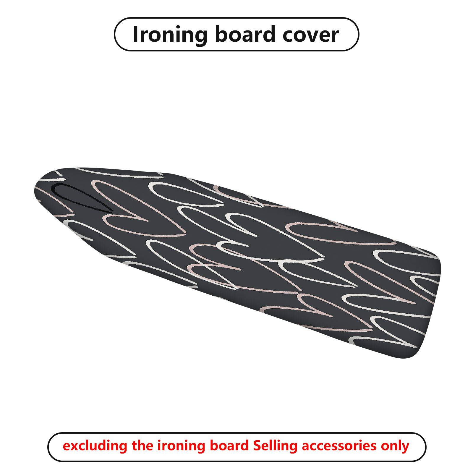 1-Piece Abstract Heart Black  Ironing Board Cover, Universal Size, Without Board