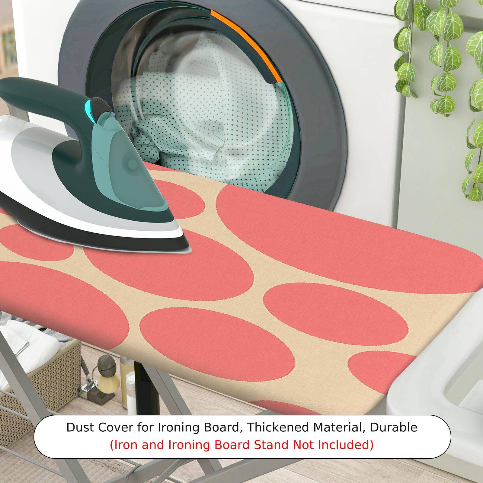 1-Piece Pink Polka Dots Pattern  Ironing Board Cover, Universal Size, Without Board