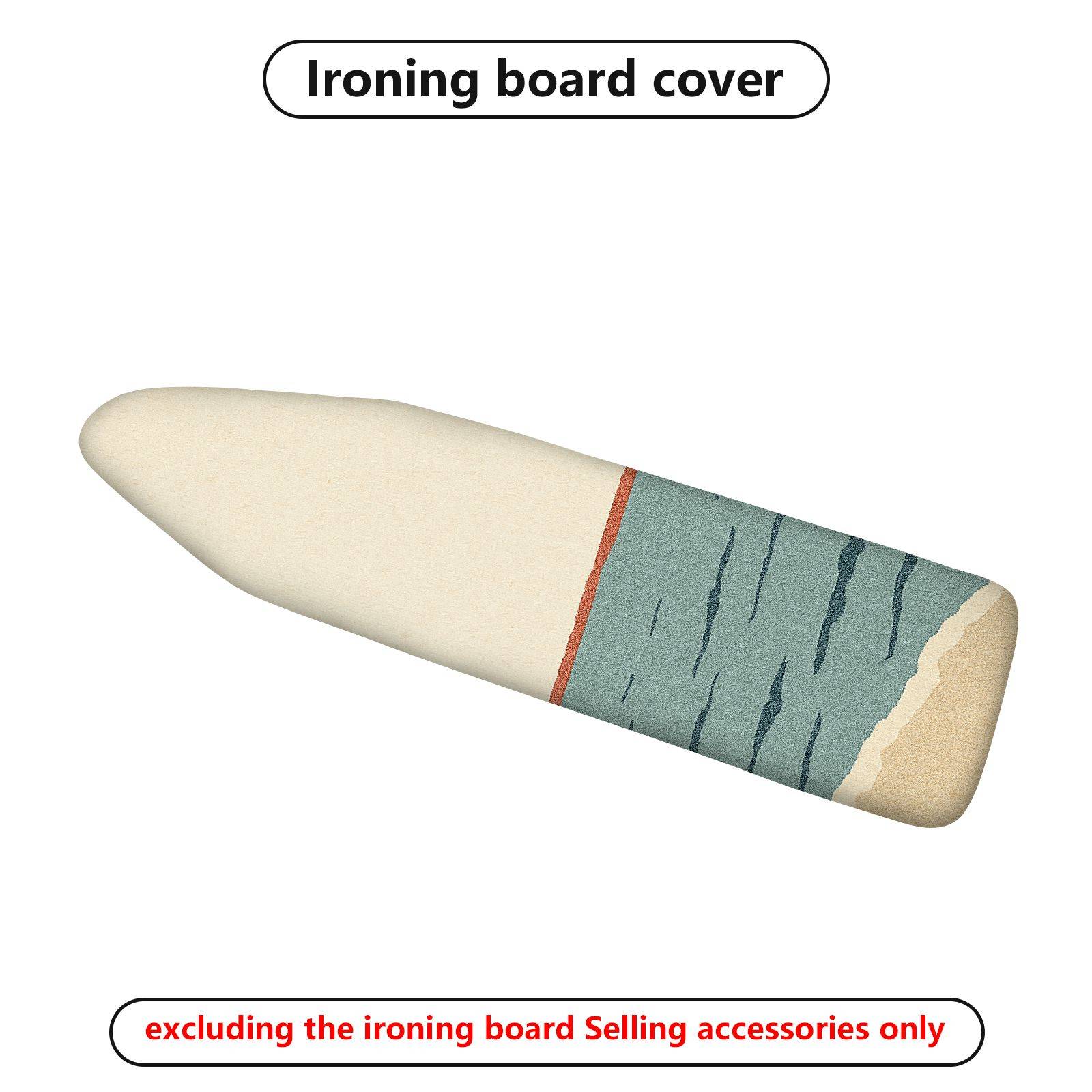1-Piece Geometric Art Blue Beige  Ironing Board Cover, Universal Size, Without Board
