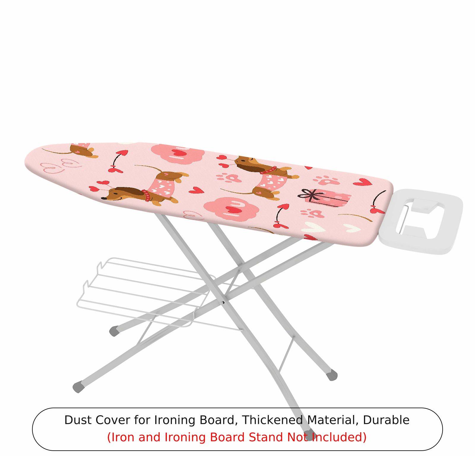 1-Piece Dog Floral Pink  Ironing Board Cover, Universal Size, Without Board