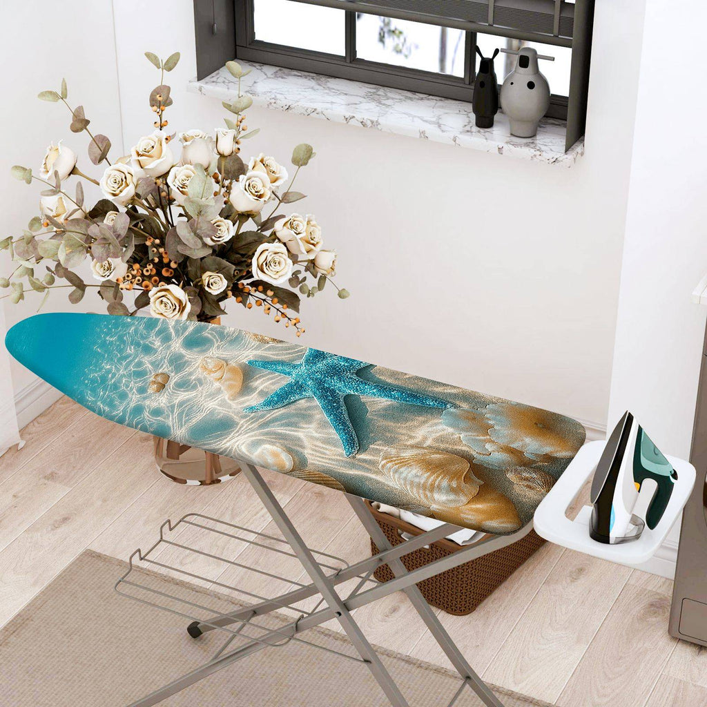 1-Piece Ocean Shell Starfish  Ironing Board Cover, Universal Size, Without Board