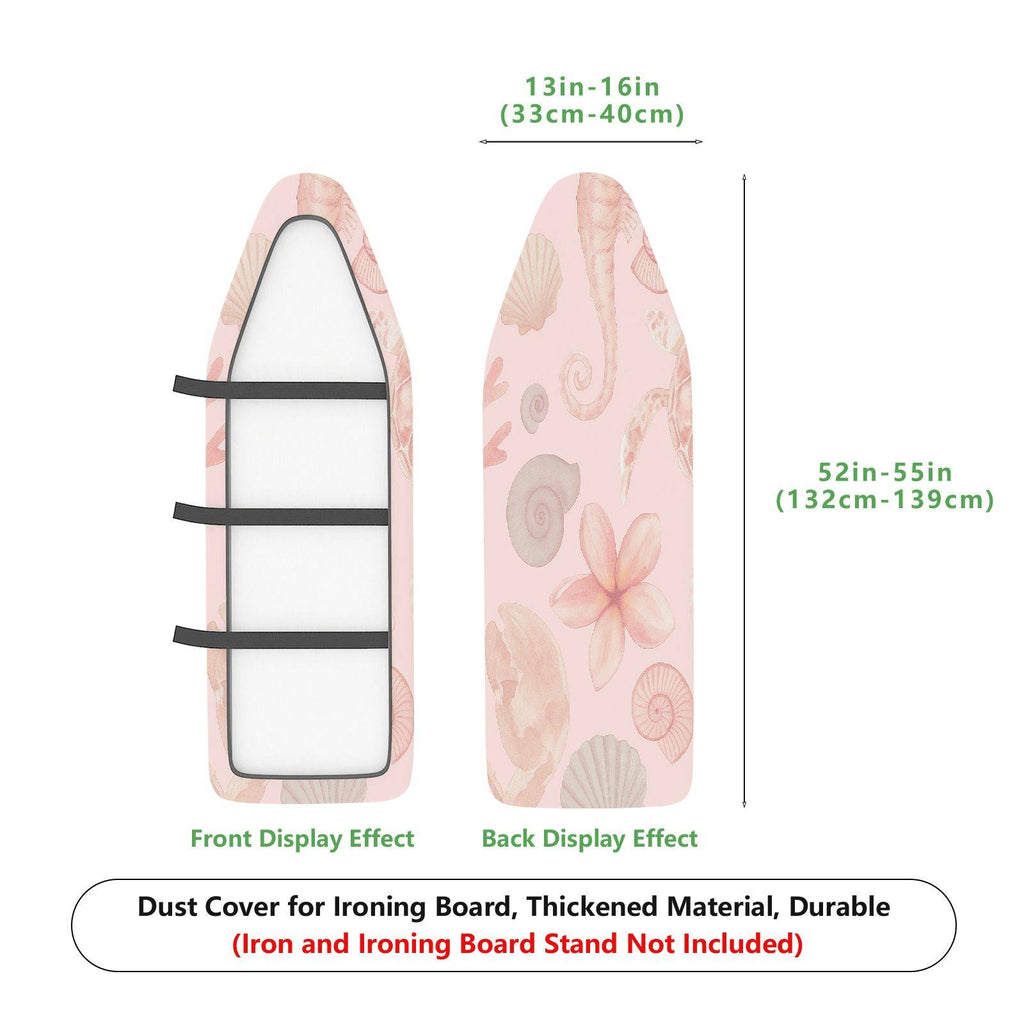 1-Piece Floral Seashell Pink  Ironing Board Cover, Universal Size, Without Board