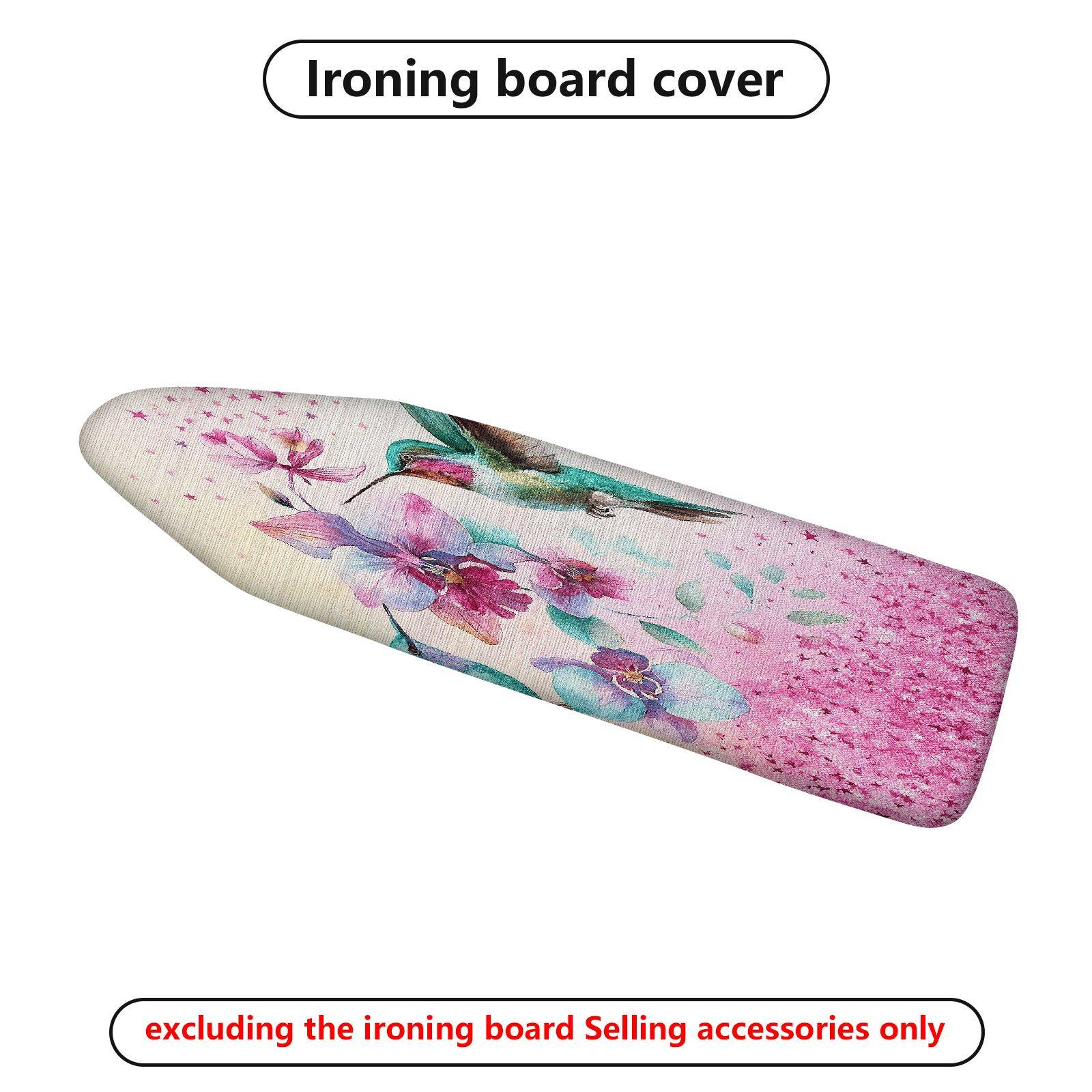 1-Piece Floral Hummingbird Pink  Ironing Board Cover, Universal Size, Without Board