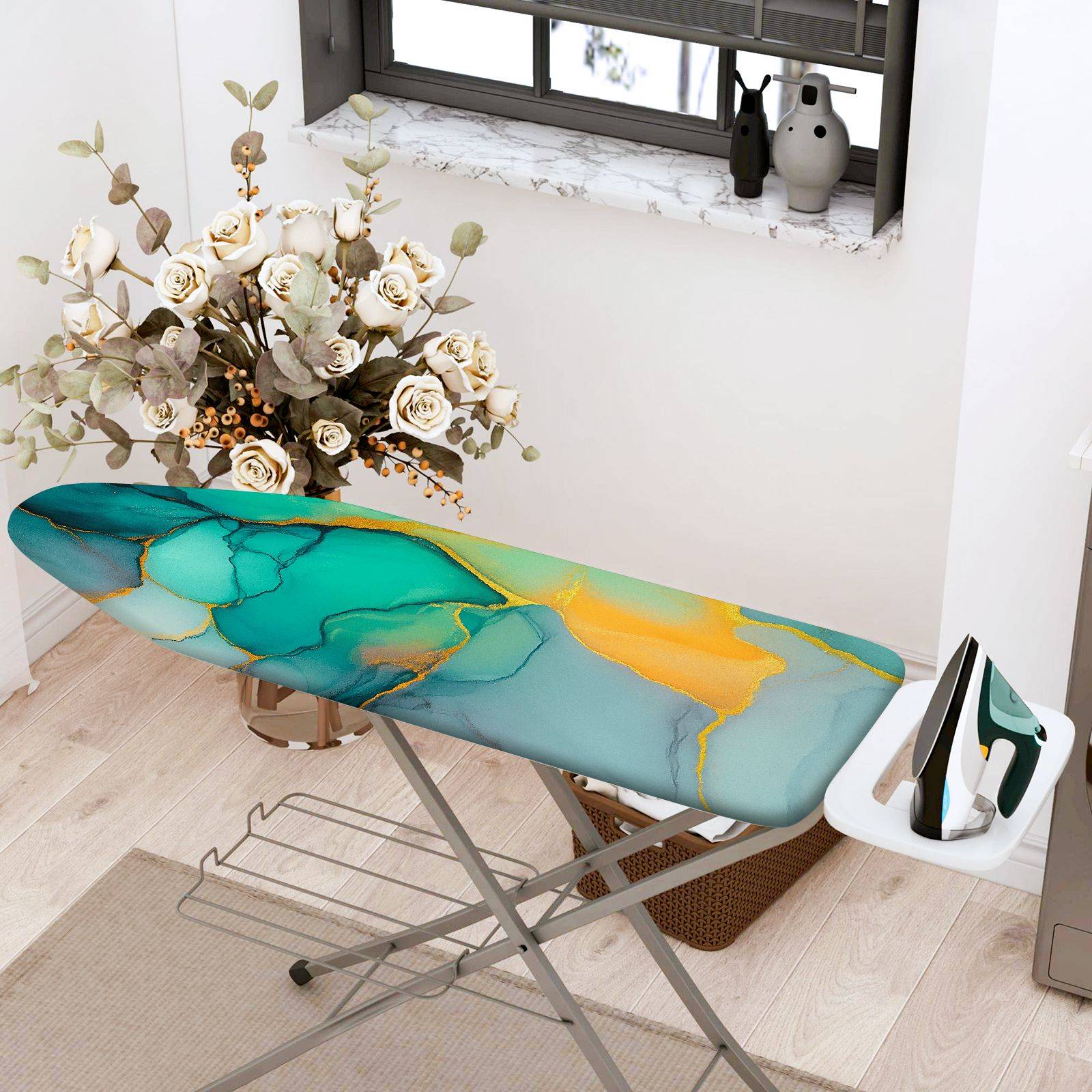 1-Piece Abstract Marble Artistic  Ironing Board Cover, Universal Size, Without Board