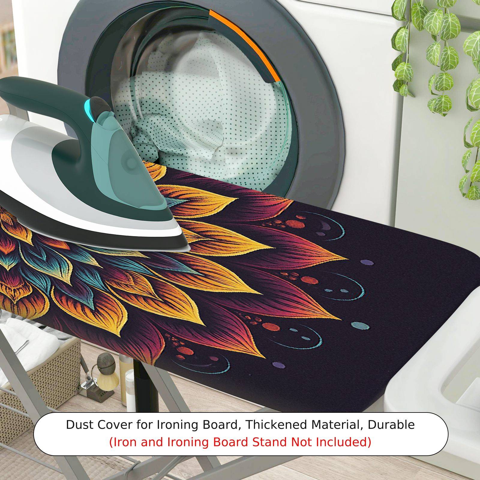 1-Piece Floral Colorful Abstract  Ironing Board Cover, Universal Size, Without Board