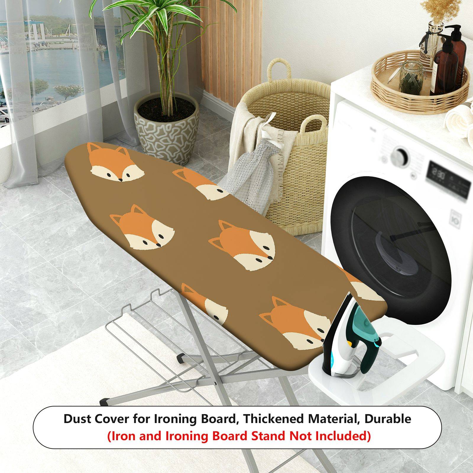 1-Piece Fox Animal Pattern Brown  Ironing Board Cover, Universal Size, Without Board