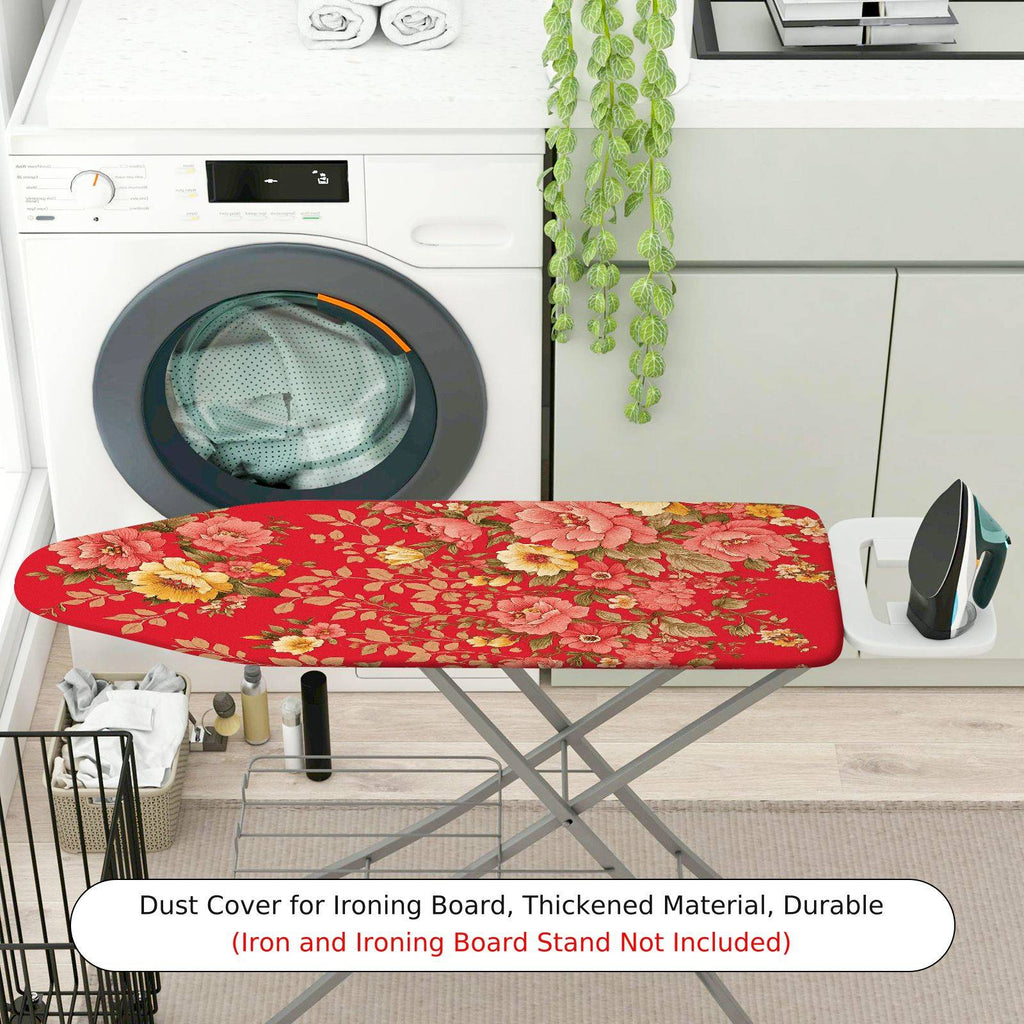 1-Piece Floral Red Pink Yellow  Ironing Board Cover, Universal Size, Without Board