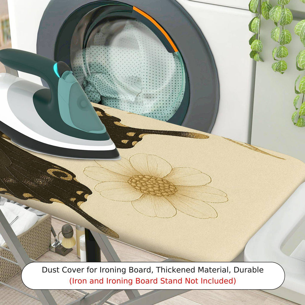 1-Piece butterfly floral beige  Ironing Board Cover, Universal Size, Without Board