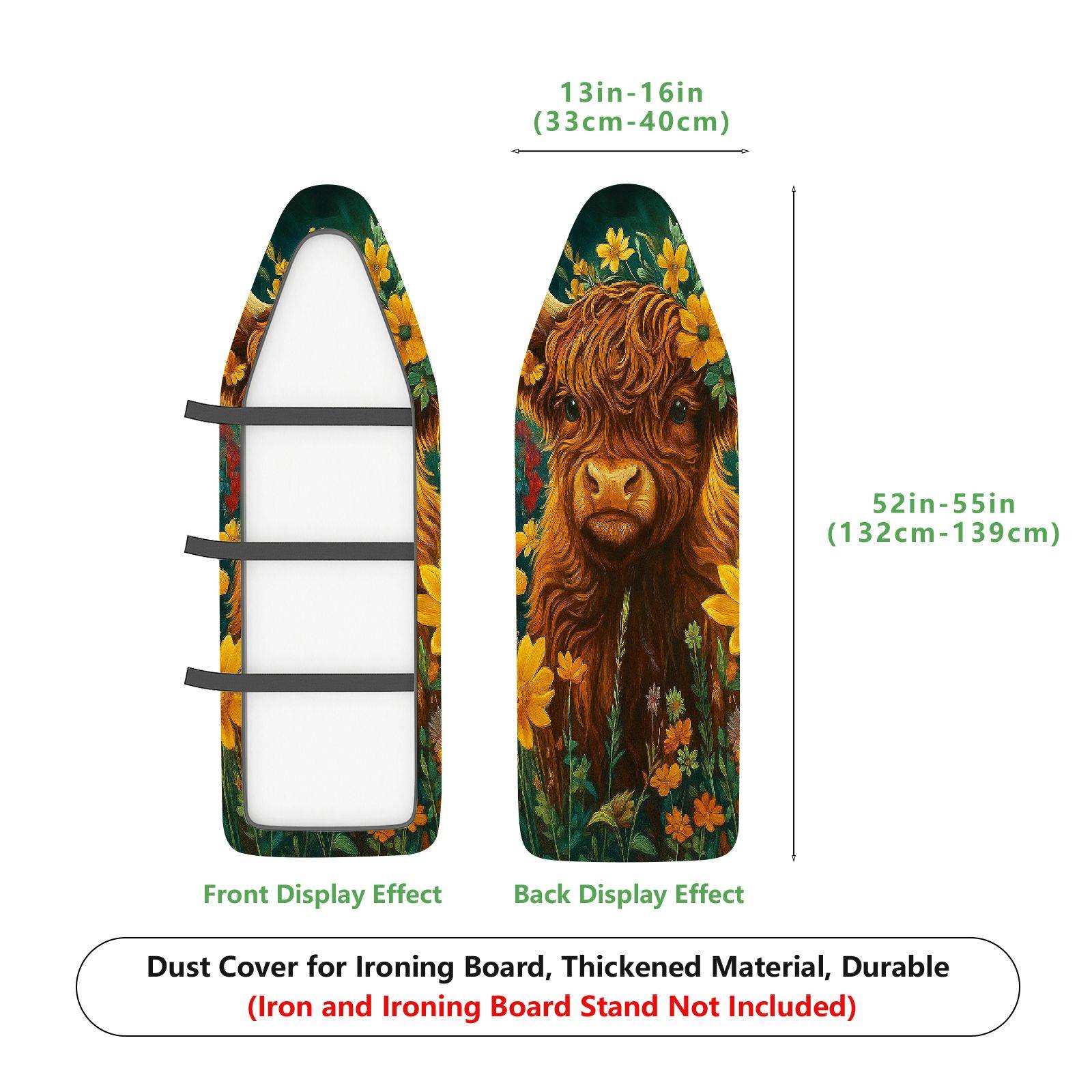 1-Piece Floral Animal Art  Ironing Board Cover, Universal Size, Without Board