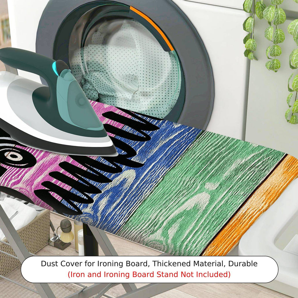 1-Piece Campers Retro Colorful  Ironing Board Cover, Universal Size, Without Board
