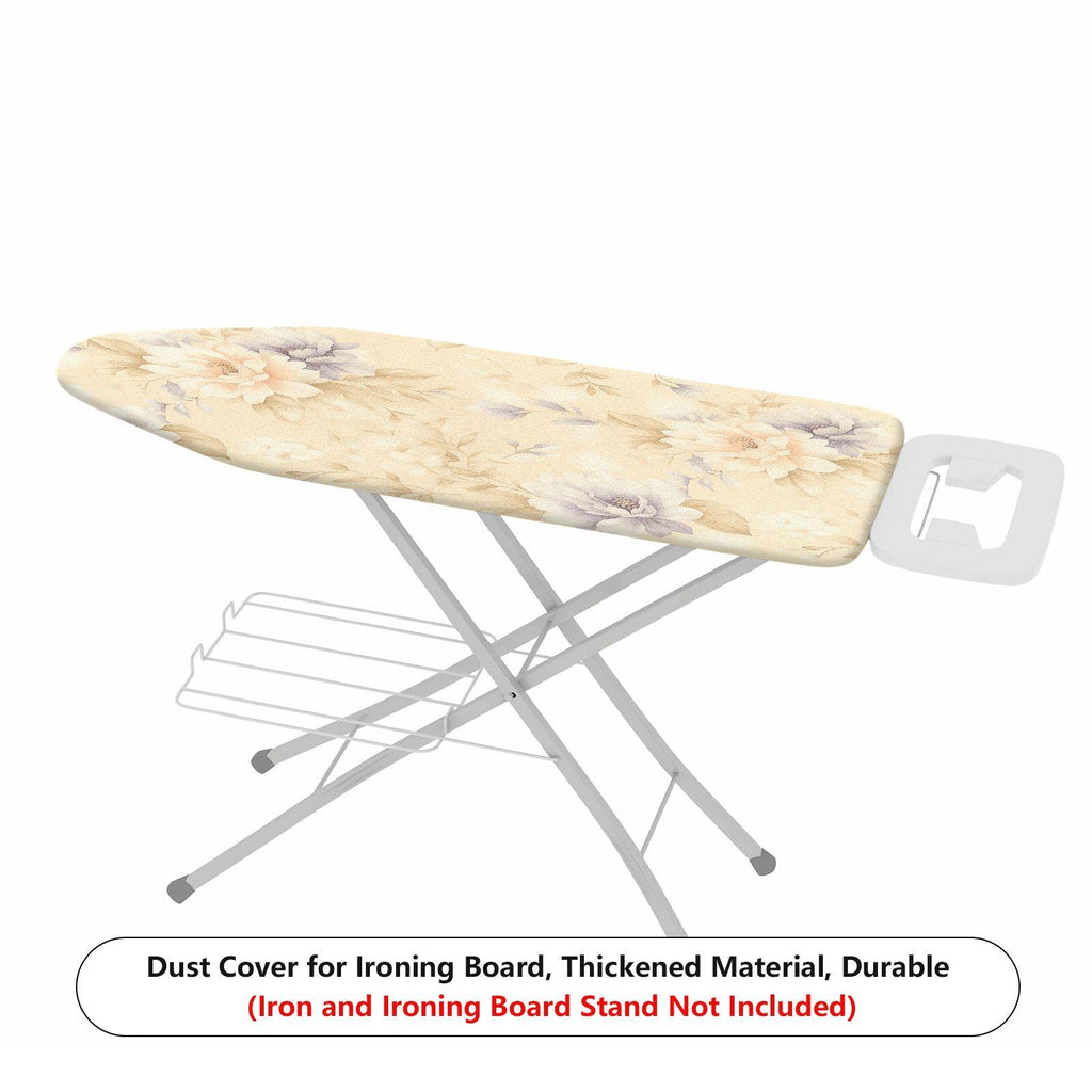 1-Piece Floral Pattern Pastel Beige Leaves  Ironing Board Cover, Universal Size, Without Board