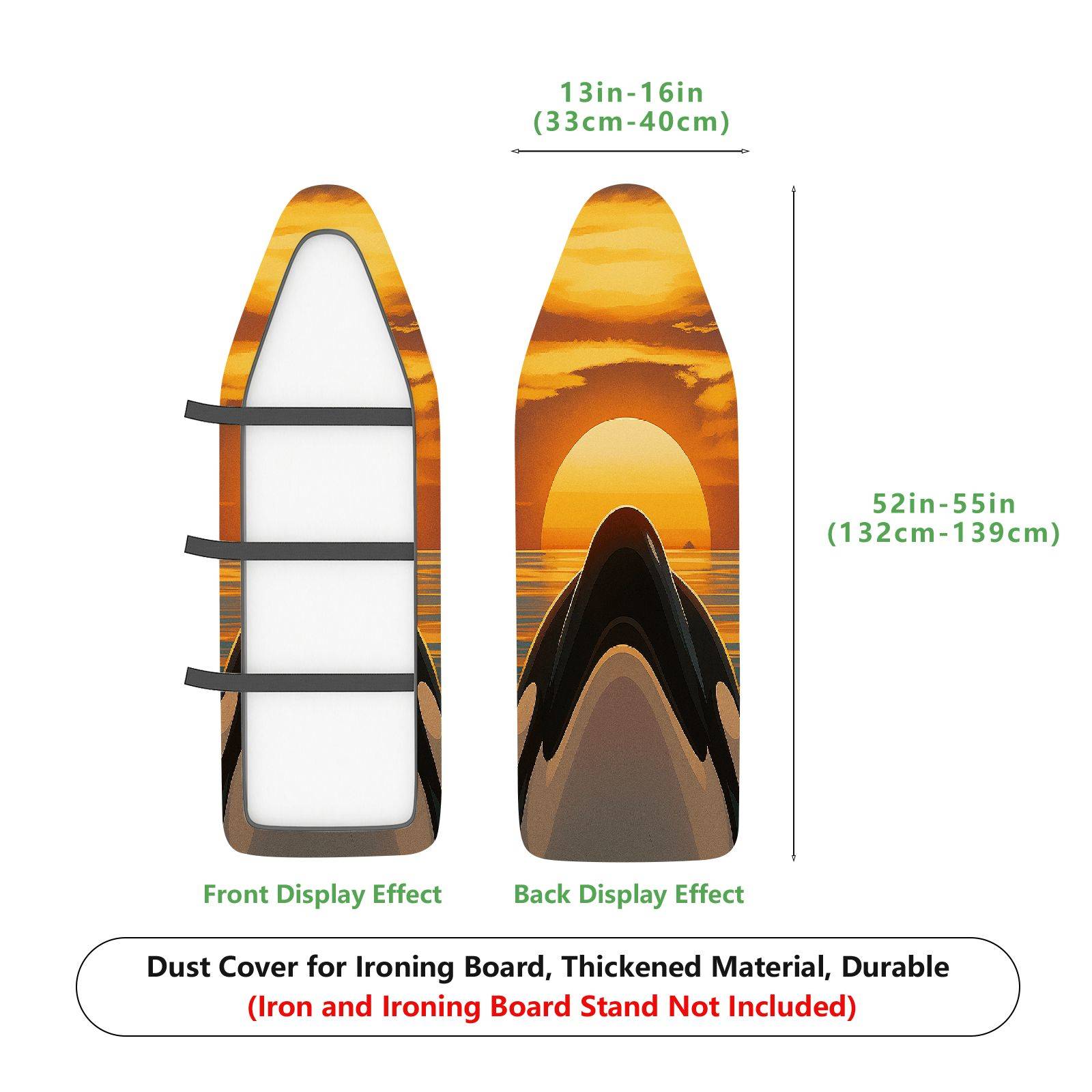 1-Piece Sunset Beach Ocean  Ironing Board Cover, Universal Size, Without Board