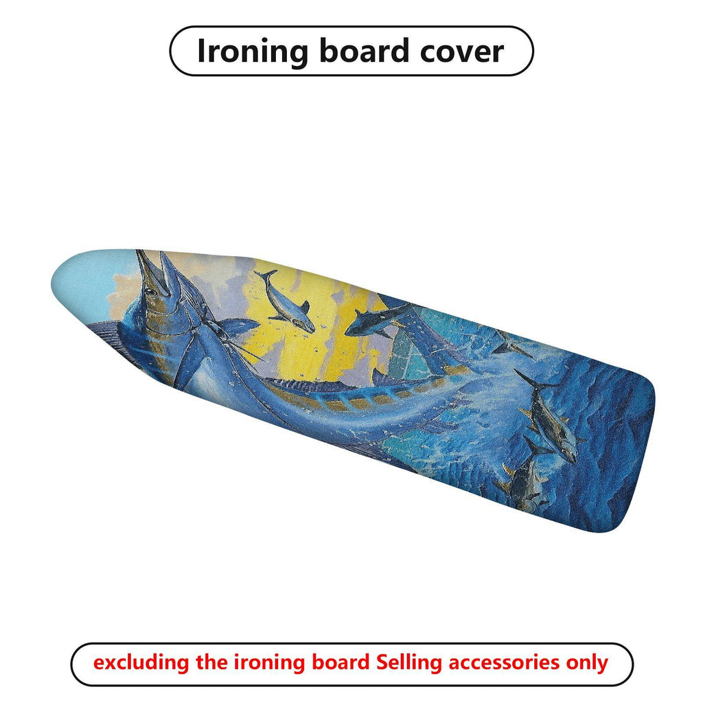 1-Piece Fish Ocean Blue  Ironing Board Cover, Universal Size, Without Board