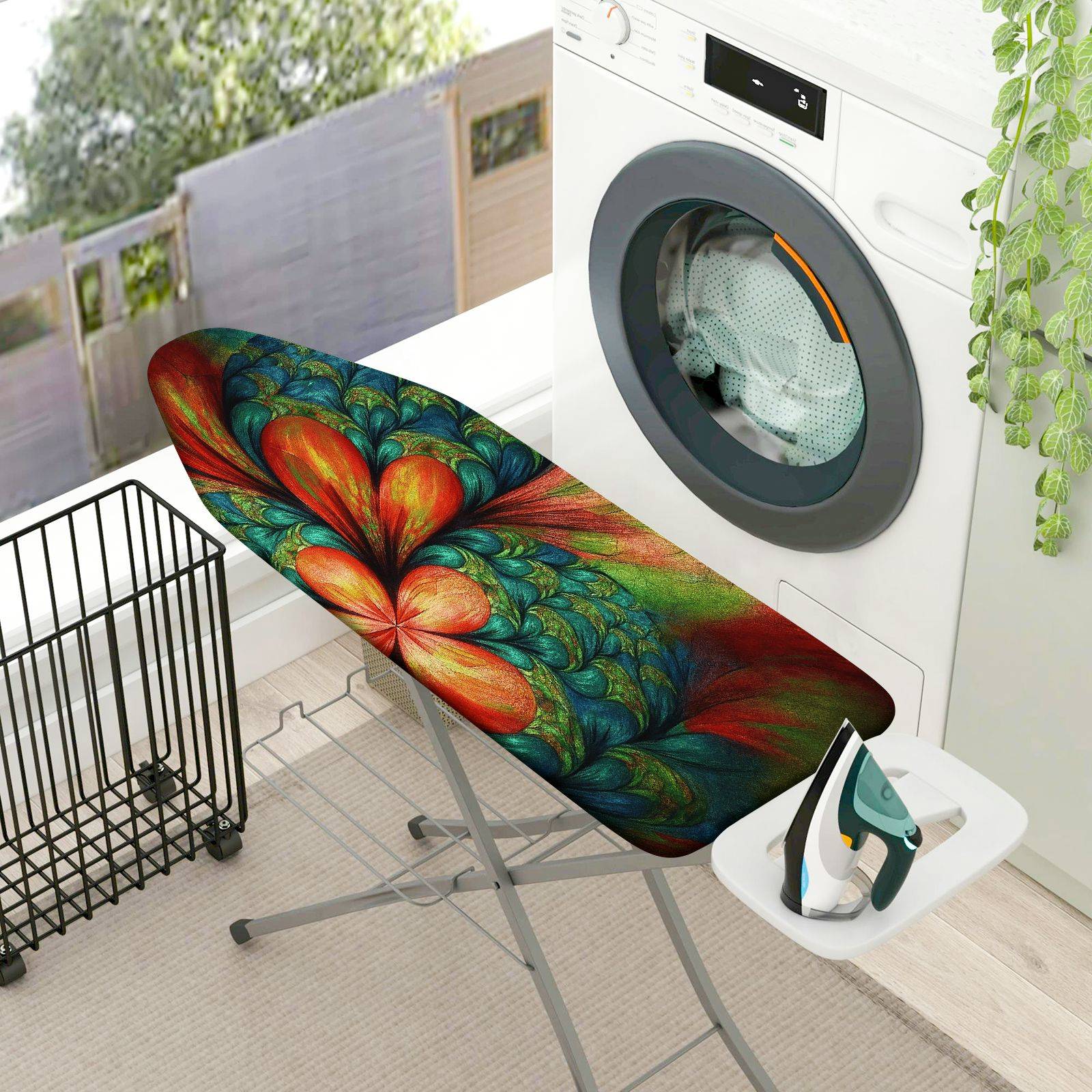 1-Piece Abstract Colorful Floral  Ironing Board Cover, Universal Size, Without Board