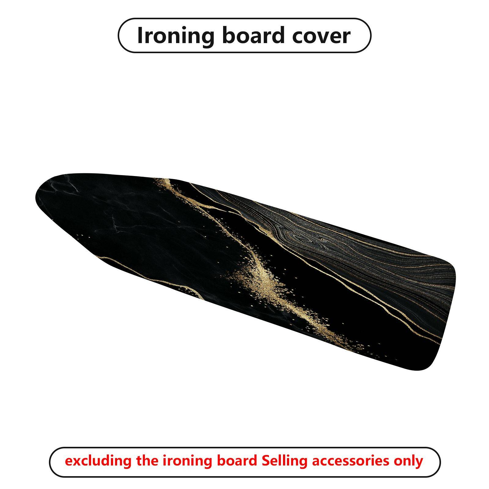 1-Piece Black Gold Abstract  Ironing Board Cover, Universal Size, Without Board