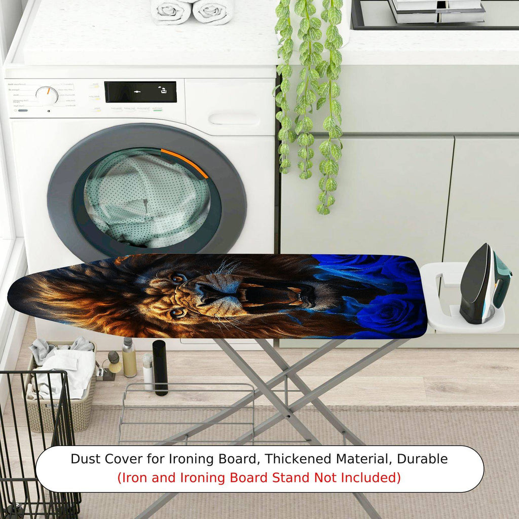 1-Piece Lion Blue Rose Abstract  Ironing Board Cover, Universal Size, Without Board