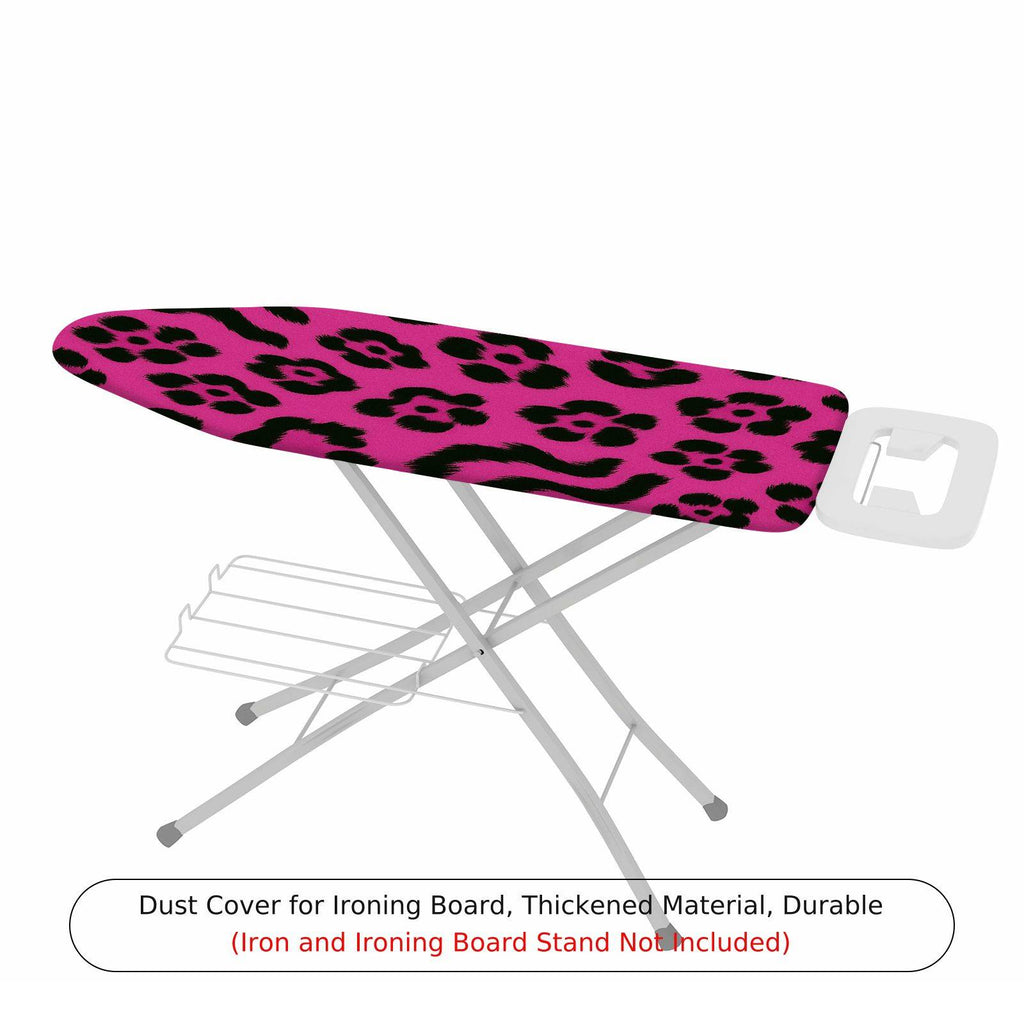 1-Piece Leopard print Pink Black  Ironing Board Cover, Universal Size, Without Board