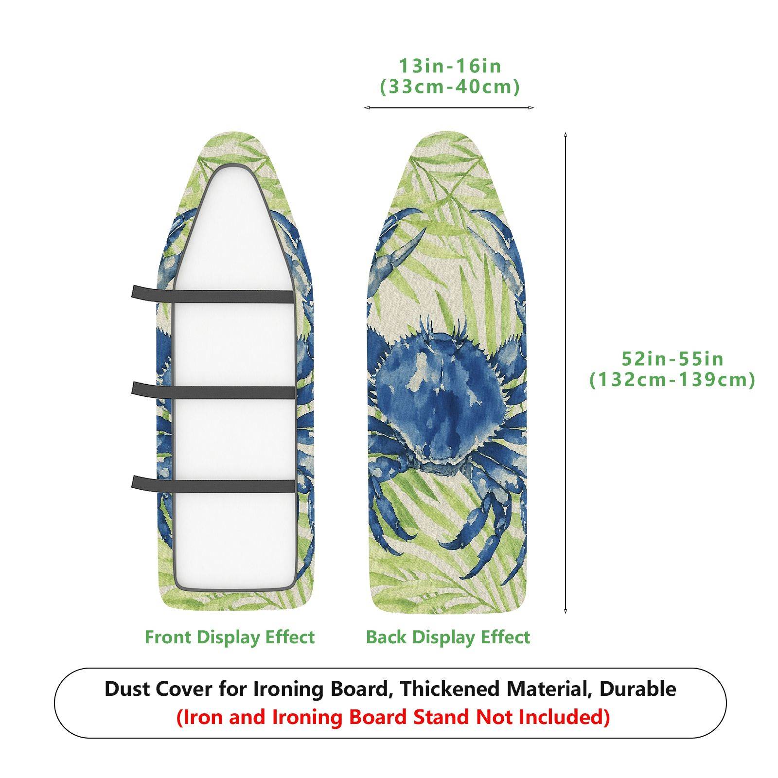 1-Piece Blue Crab Leaves Ocean  Ironing Board Cover, Universal Size, Without Board